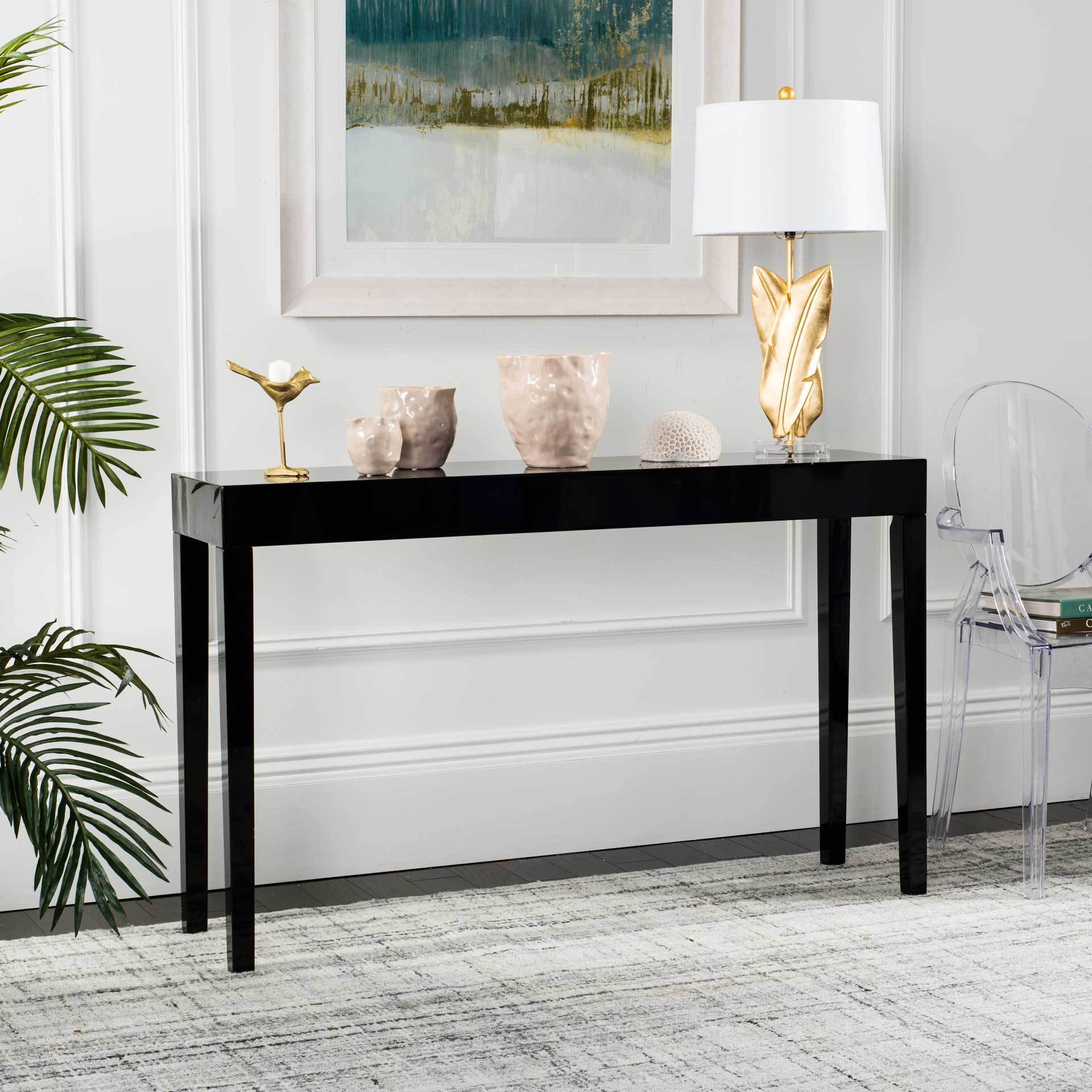 Kasey Lacquer Console Table Black - Image 4