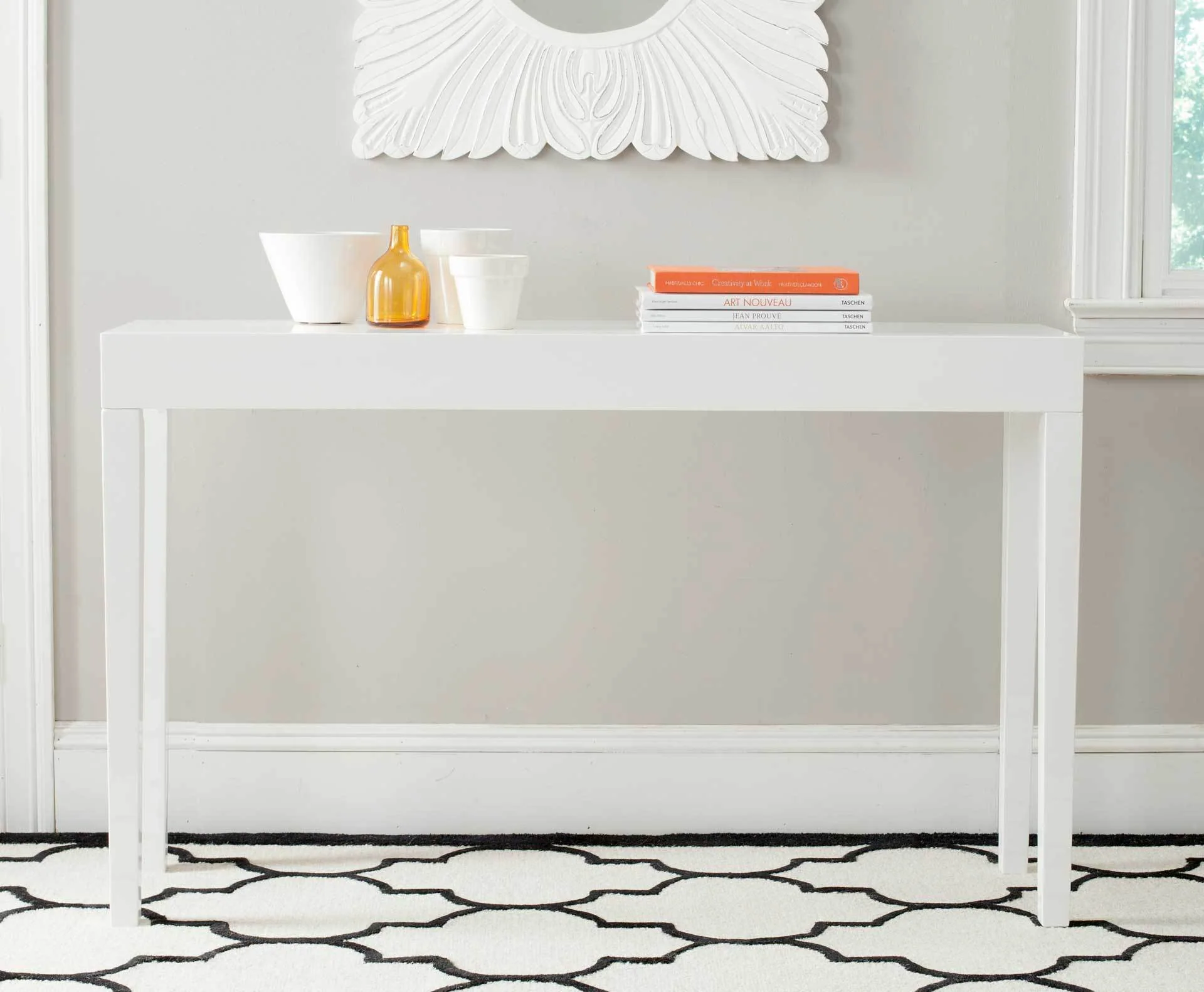 Kasey Lacquer Console Table White - Image 3