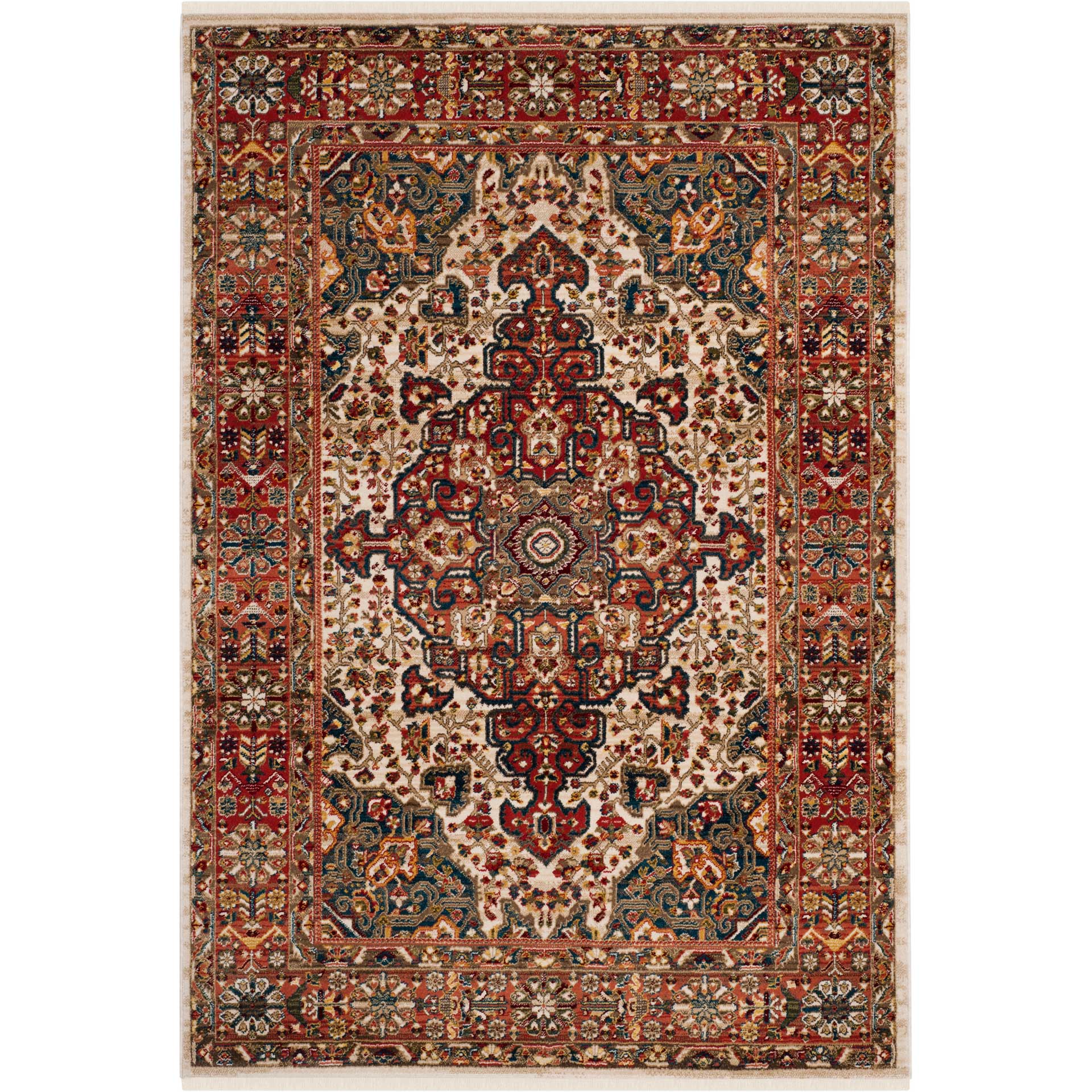 Kashan Ivory/Blue Area Rug - Image 2