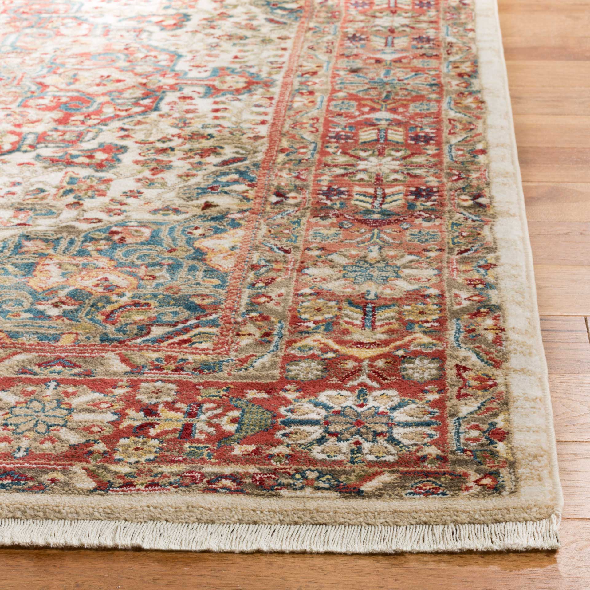 Kashan Ivory/Blue Area Rug - Image 3