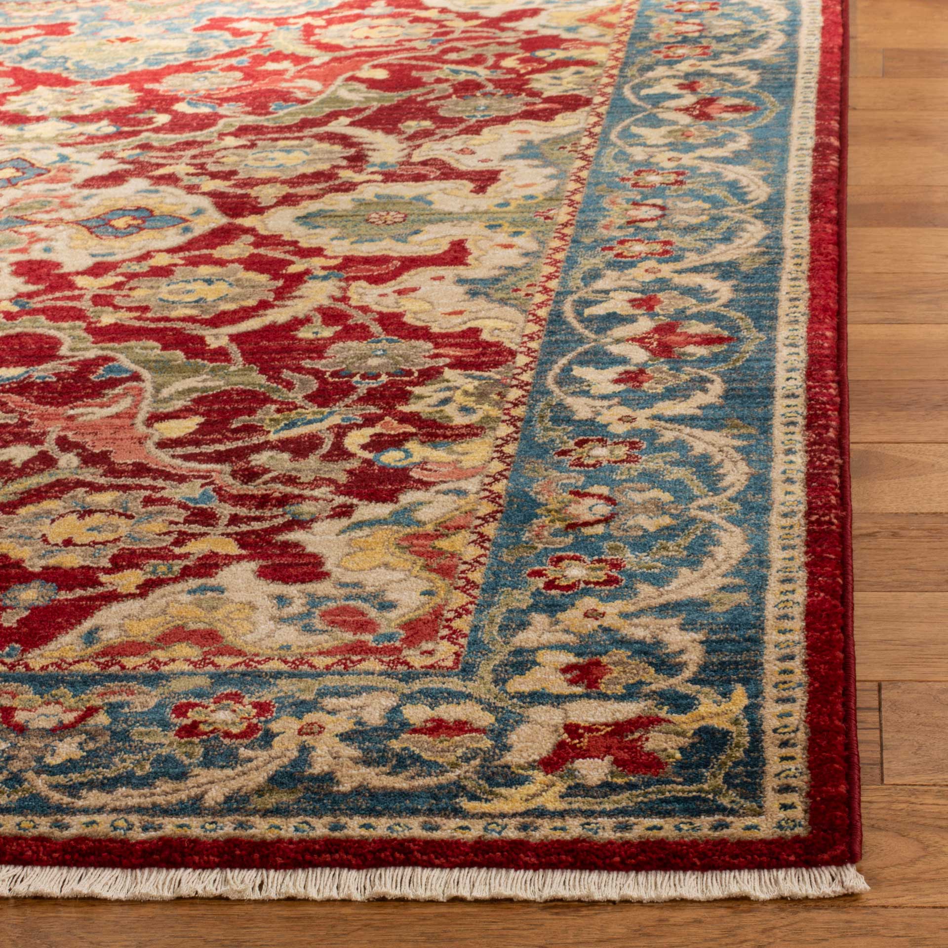 Kashan Red/Blue Area Rug - Image 2