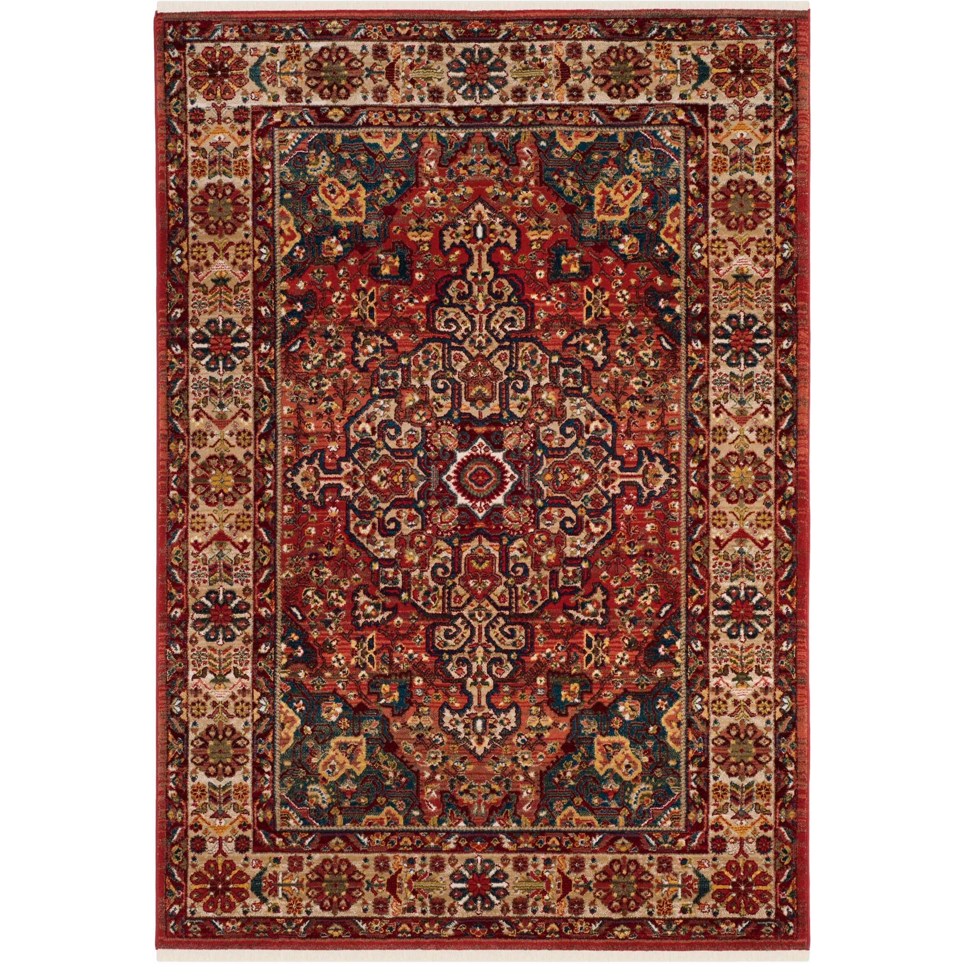 Kashan Red/Ivory Area Rug - Image 2