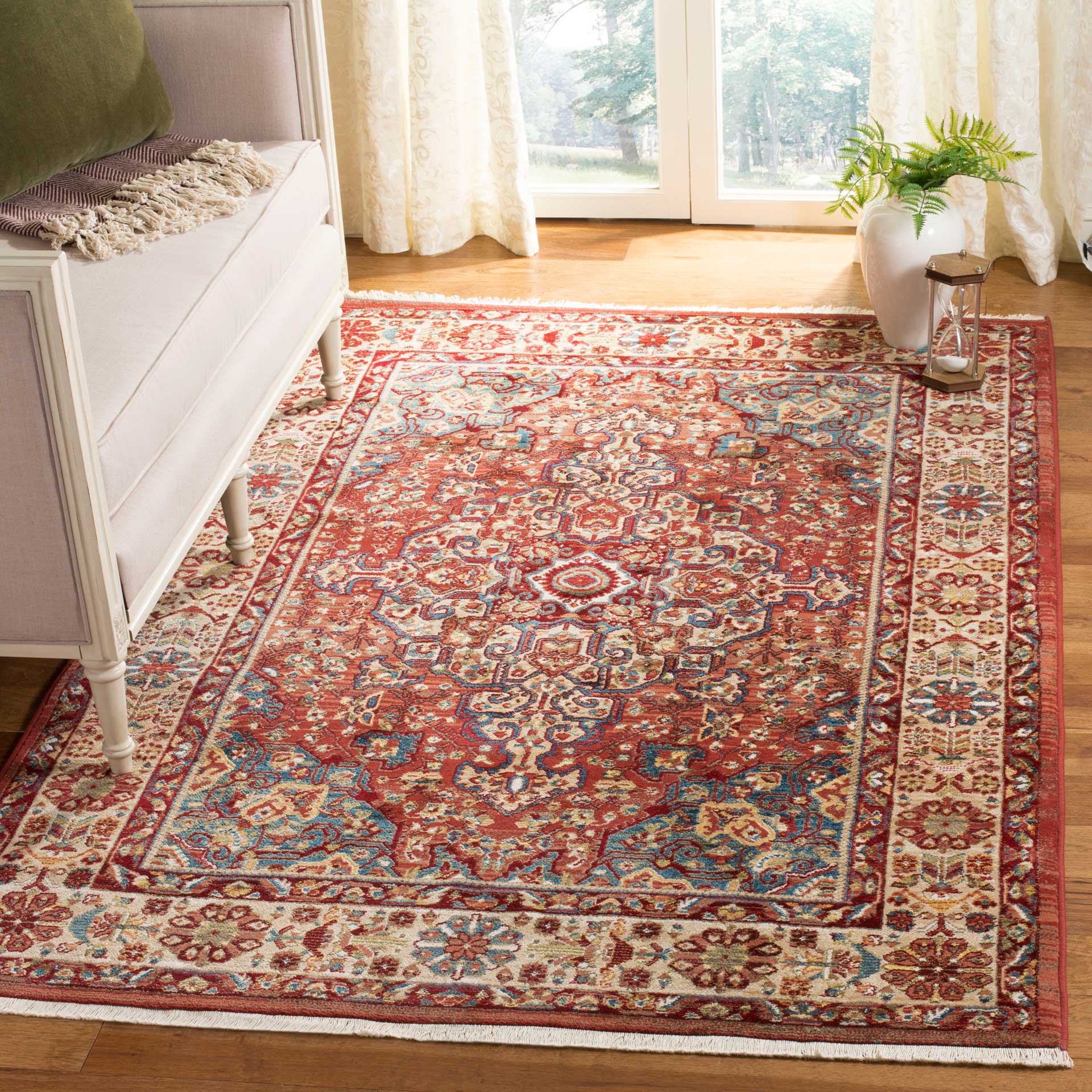 Kashan Red/Ivory Area Rug - Image 5