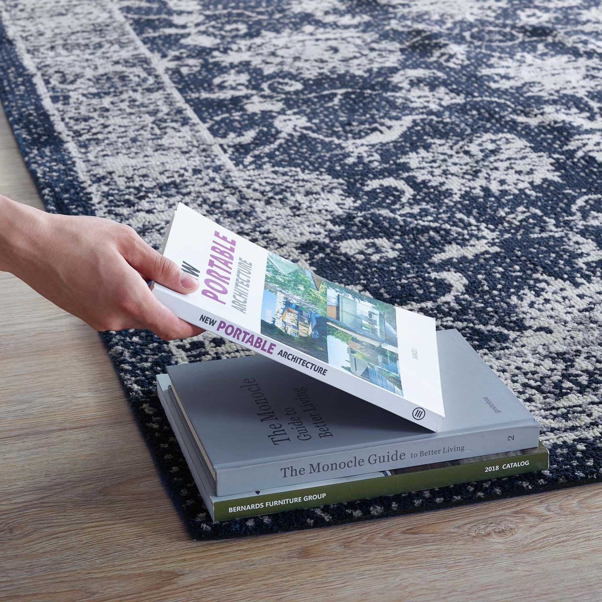 Kavin Area Rug Dark Blue/Ivory - Image 5