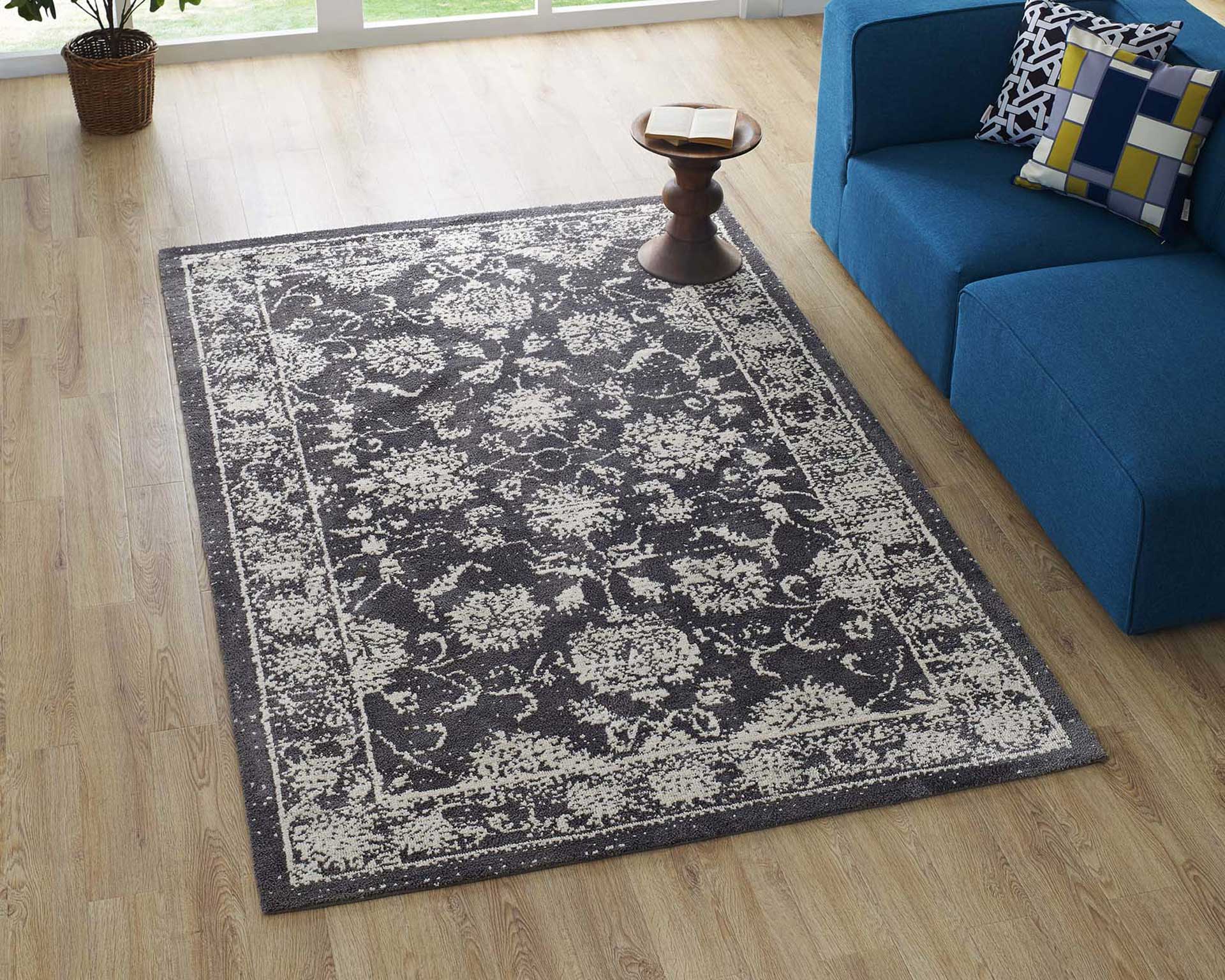 Kavin Area Rug Dark Gray/Ivory - Image 7