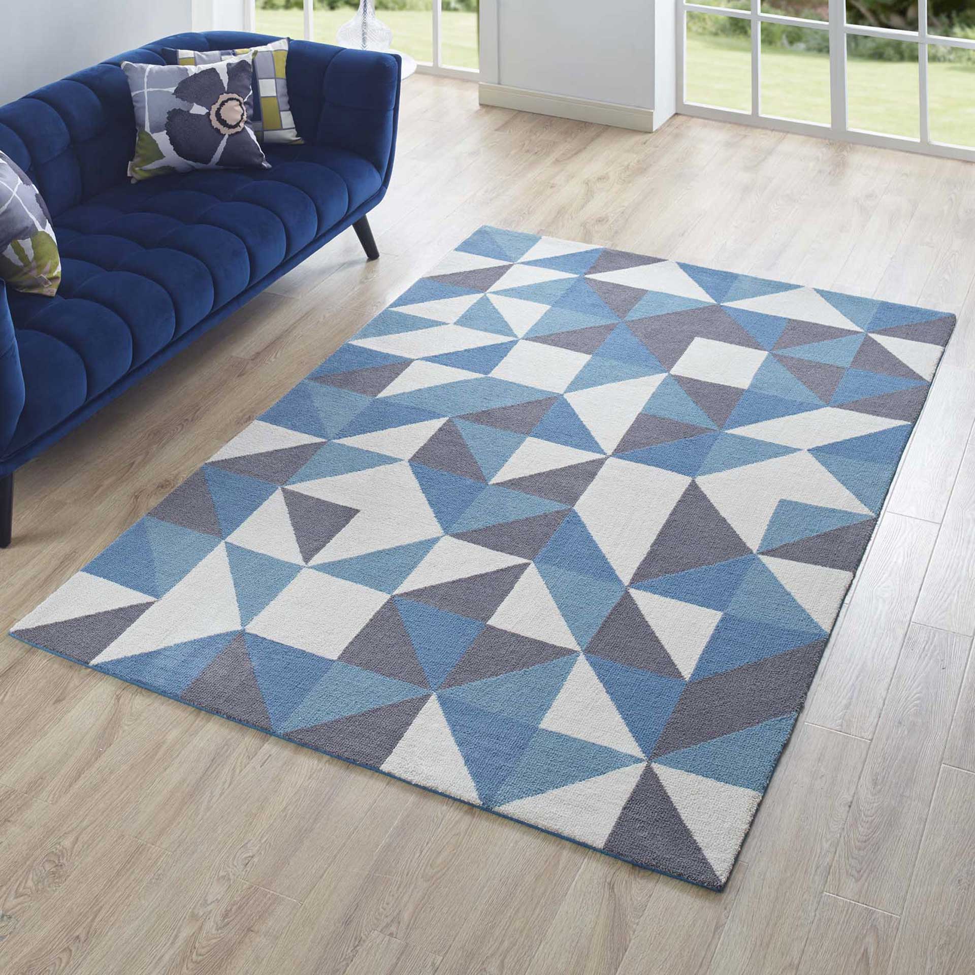 Kayes Area Rug Blue/White/Gray - Image 7