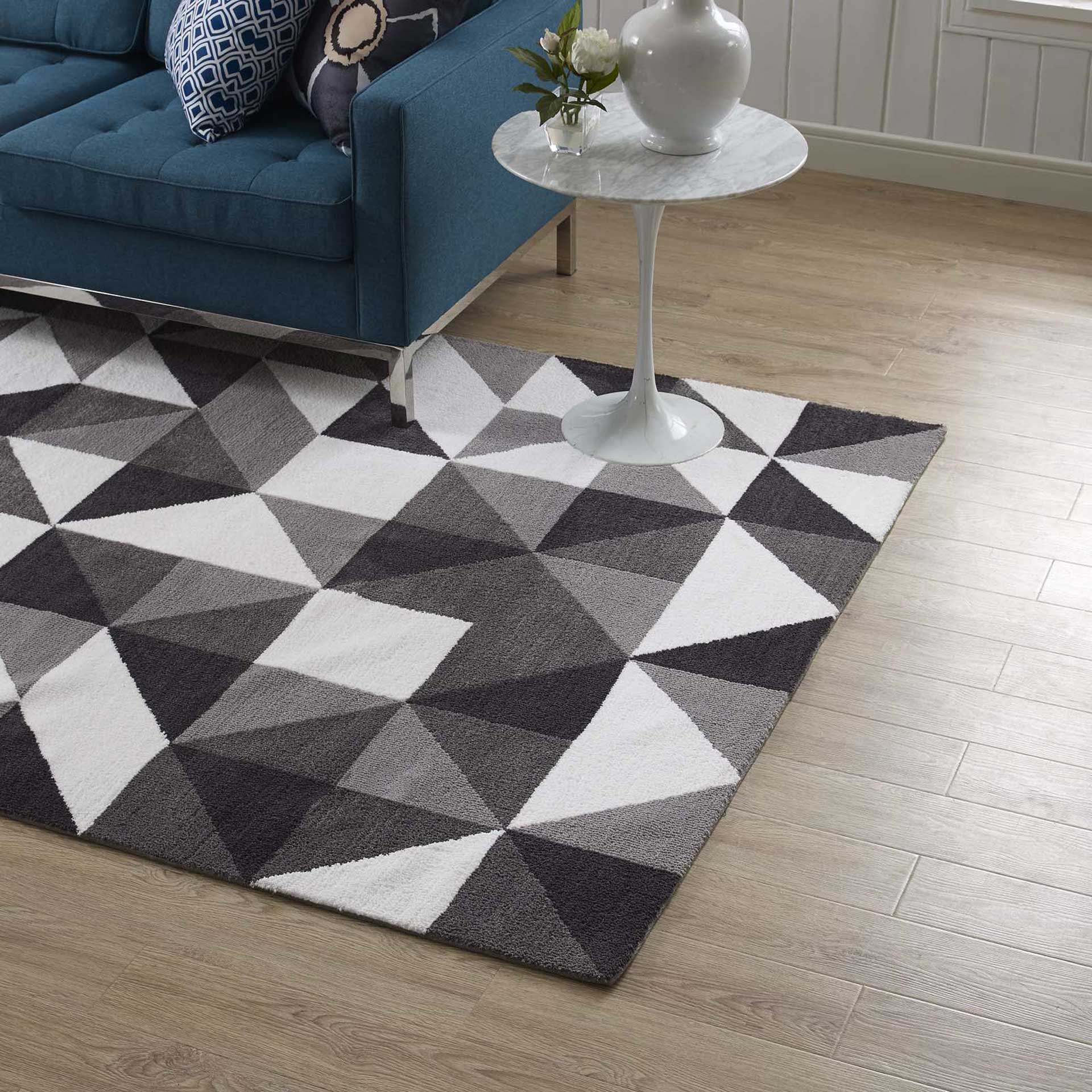 Kayes Mosaic Area Rug Black/Gray/White - Image 6