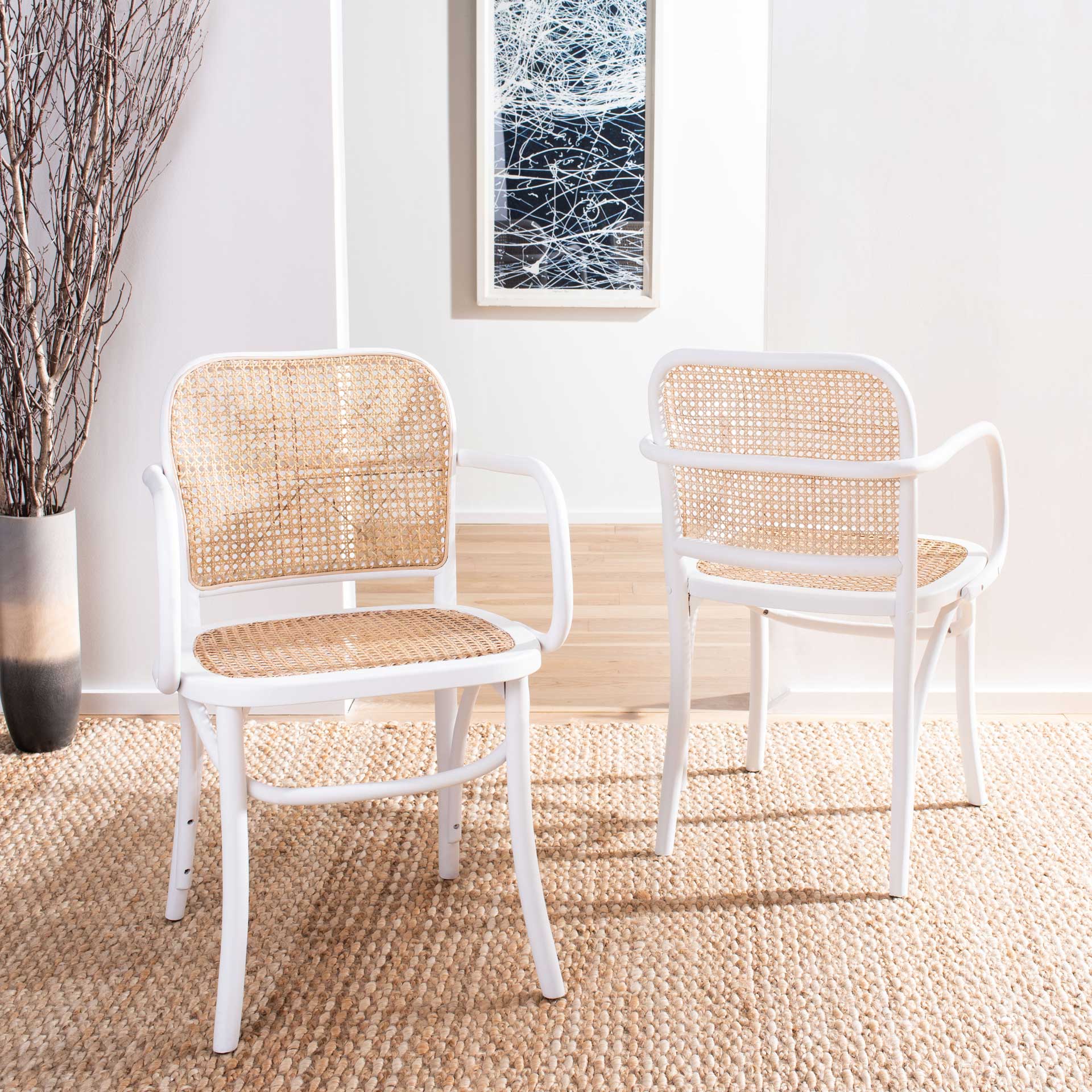 Keanu Cane Dining Chair White/Natural - Image 6