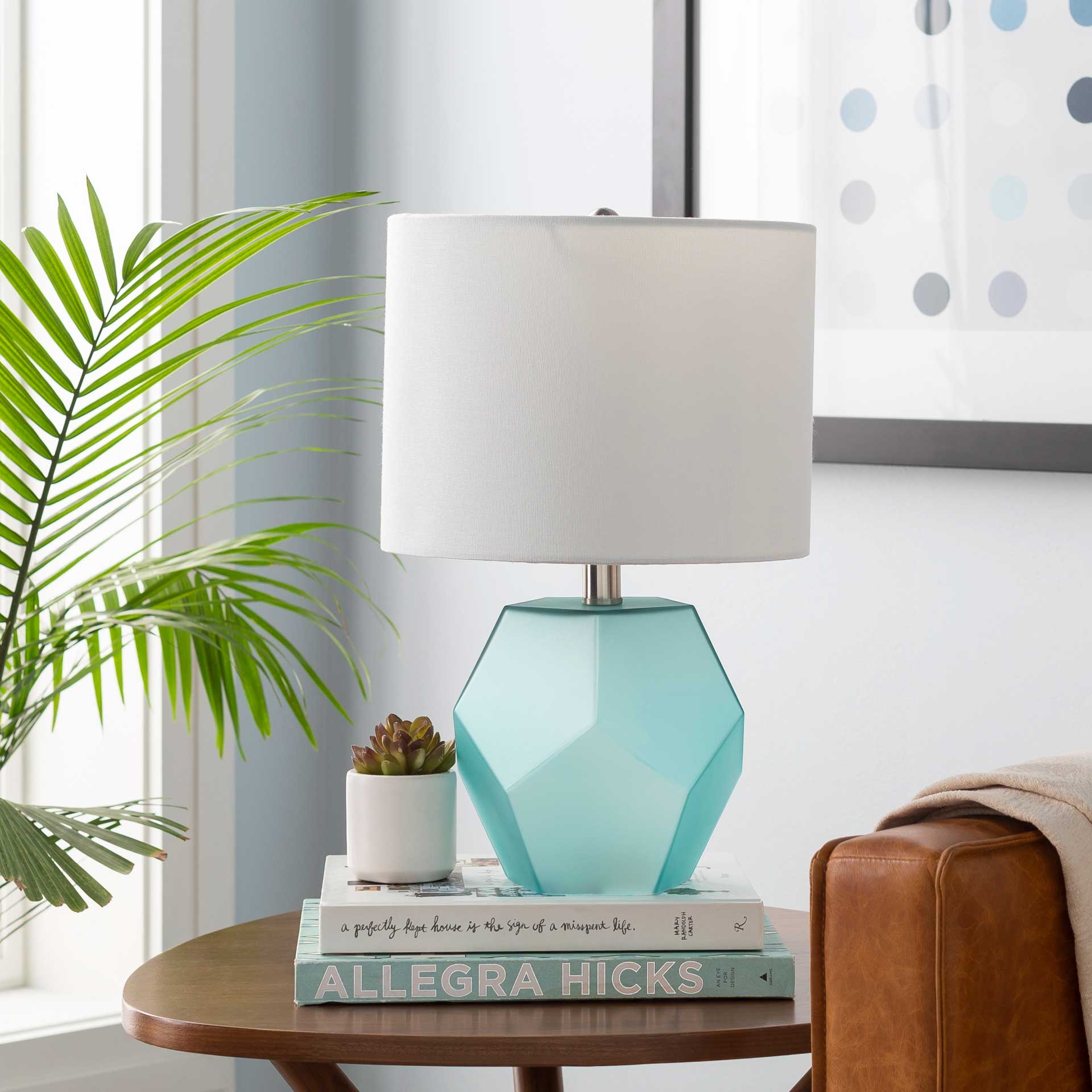 Keanu Table Lamp Sky Blue/White/Aqua - Image 6