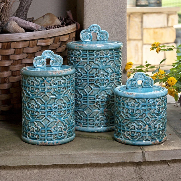 Kearny Teal Canister Large - Image 2