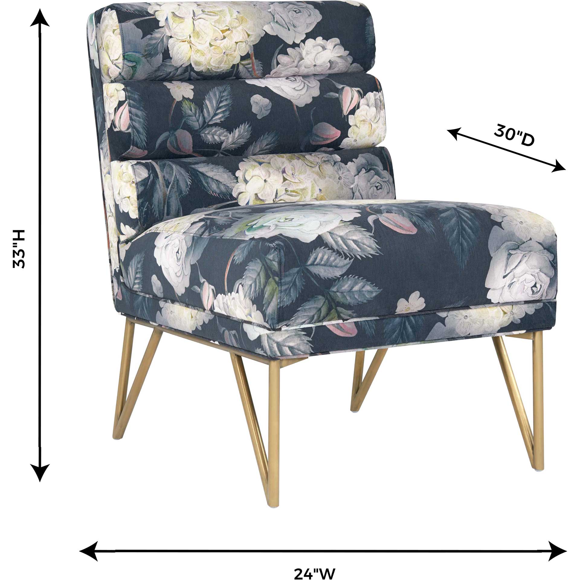 Keaton Floral Velvet Chair Multi - Image 5