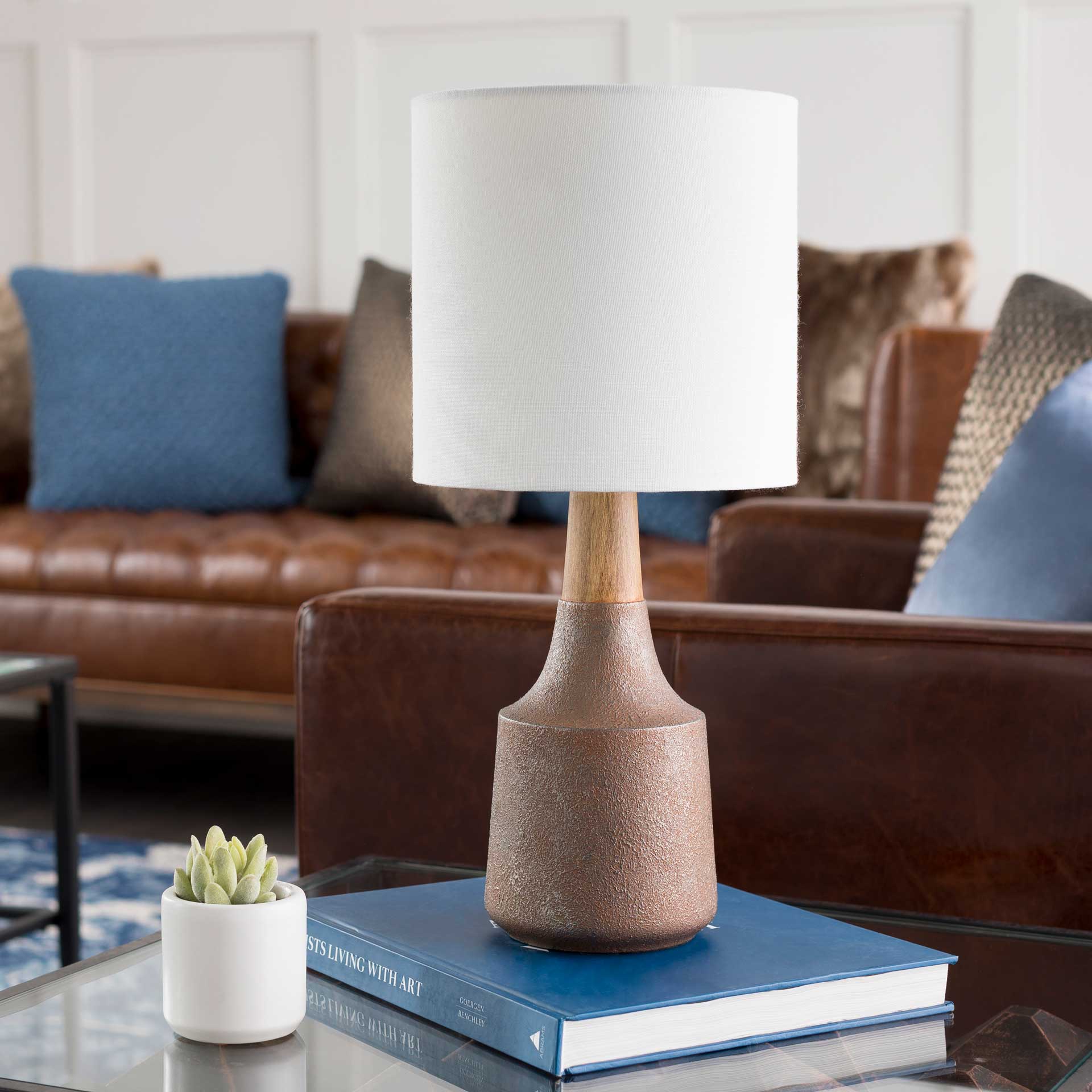 Keaton Table Lamp Camel/White/Copper - Image 5