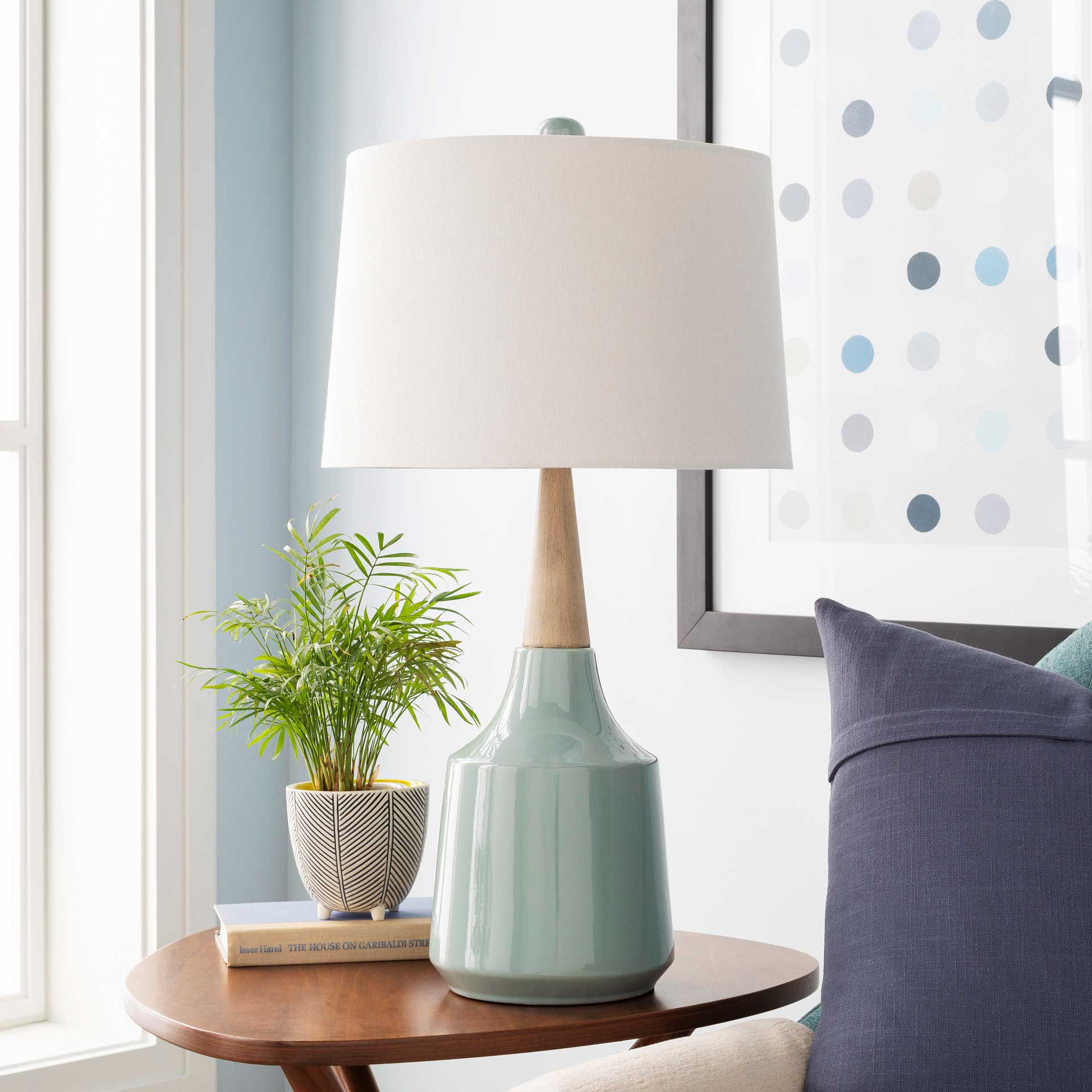 Keaton Table Lamp White/Pale Blue - Image 7