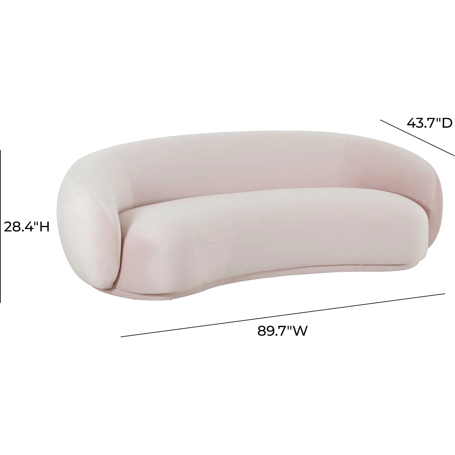 Keelin Velvet Sofa Blush - Image 5