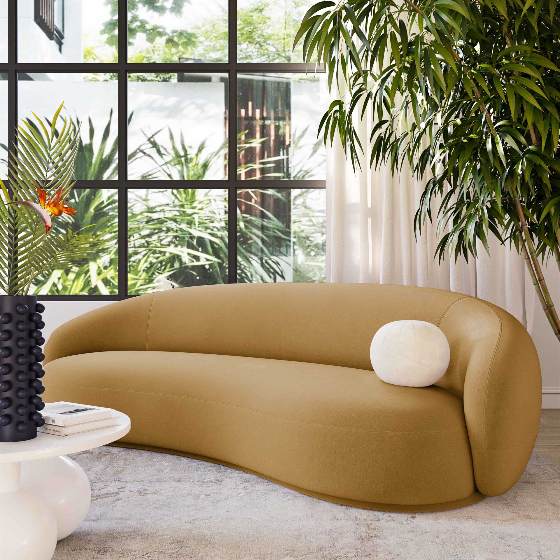 Keelin Velvet Sofa Cognac - Image 6