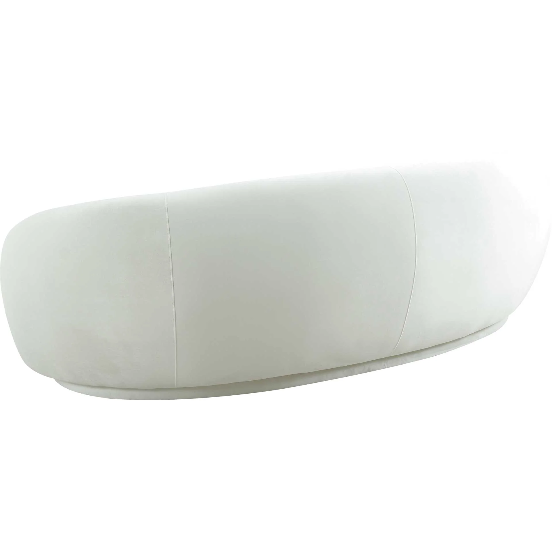 Keelin Velvet Sofa Cream - Image 3
