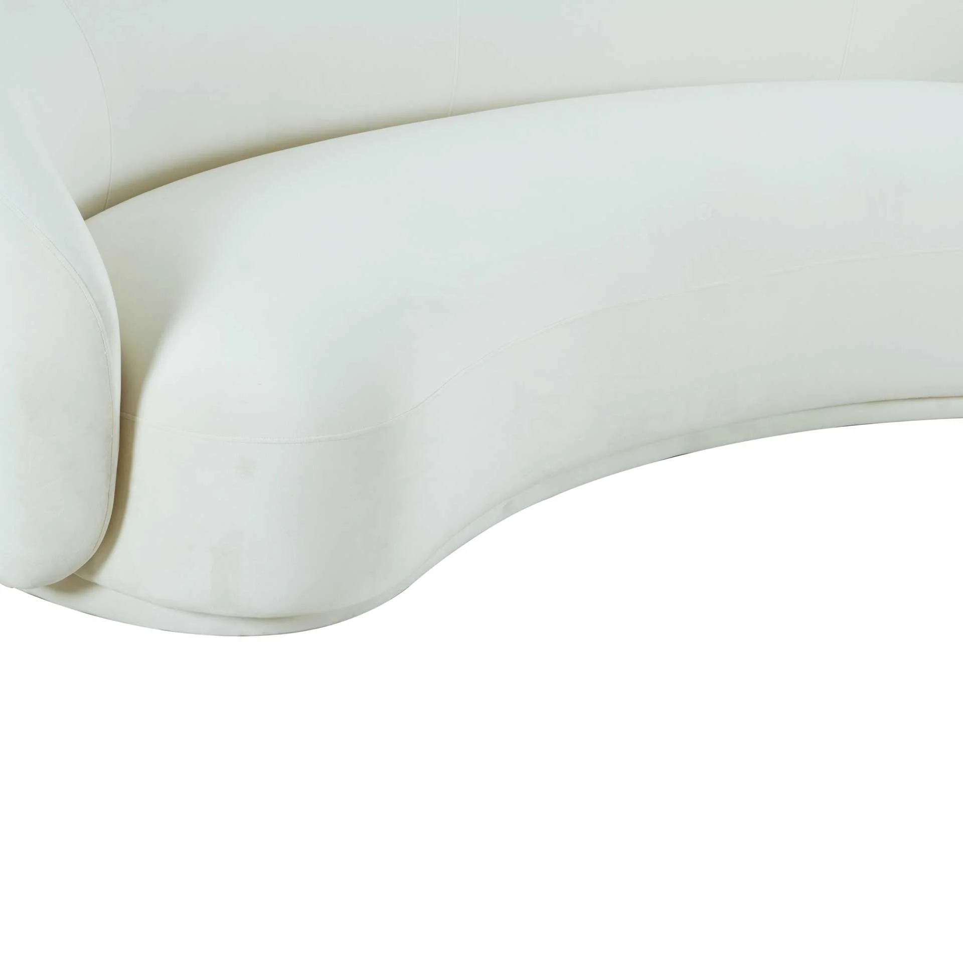 Keelin Velvet Sofa Cream - Image 4