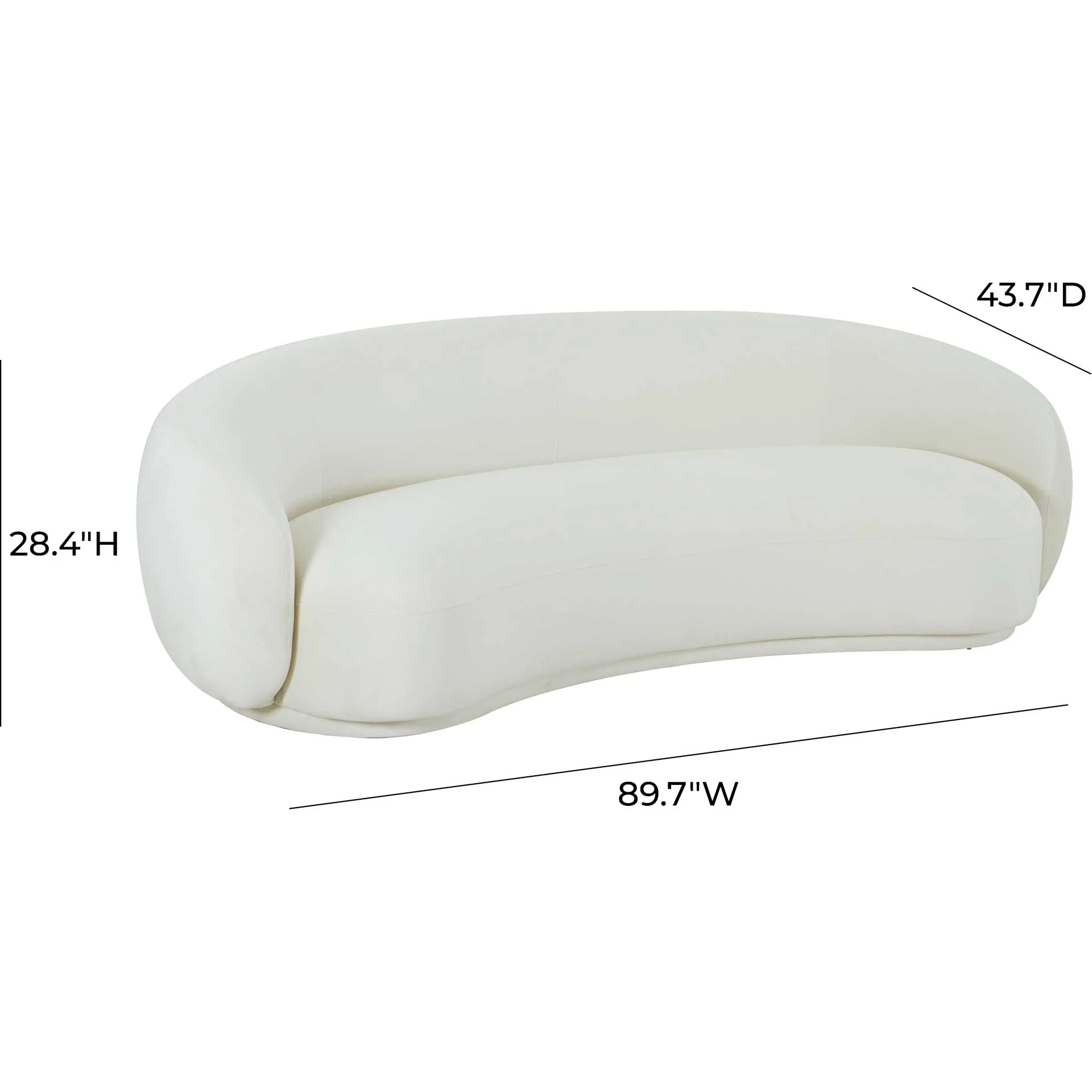 Keelin Velvet Sofa Cream - Image 5