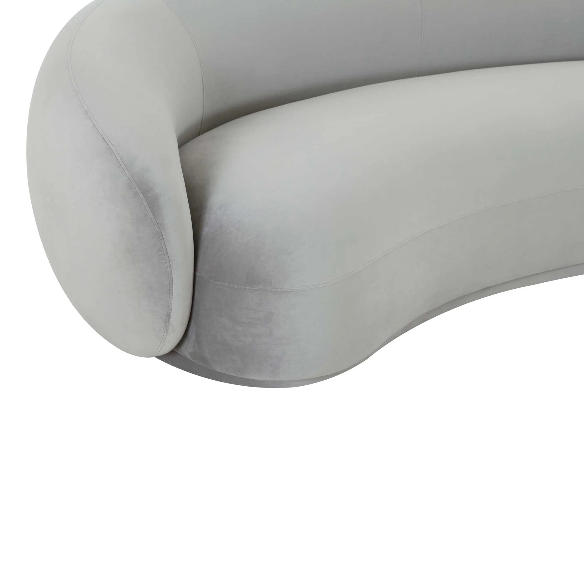 Keelin Velvet Sofa Light Gray - Image 4