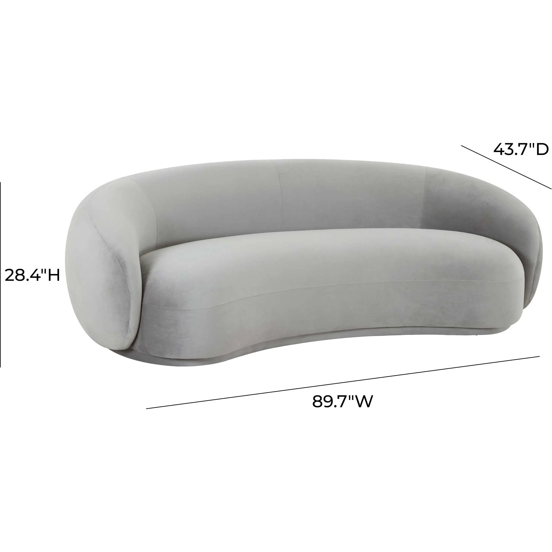 Keelin Velvet Sofa Light Gray - Image 5