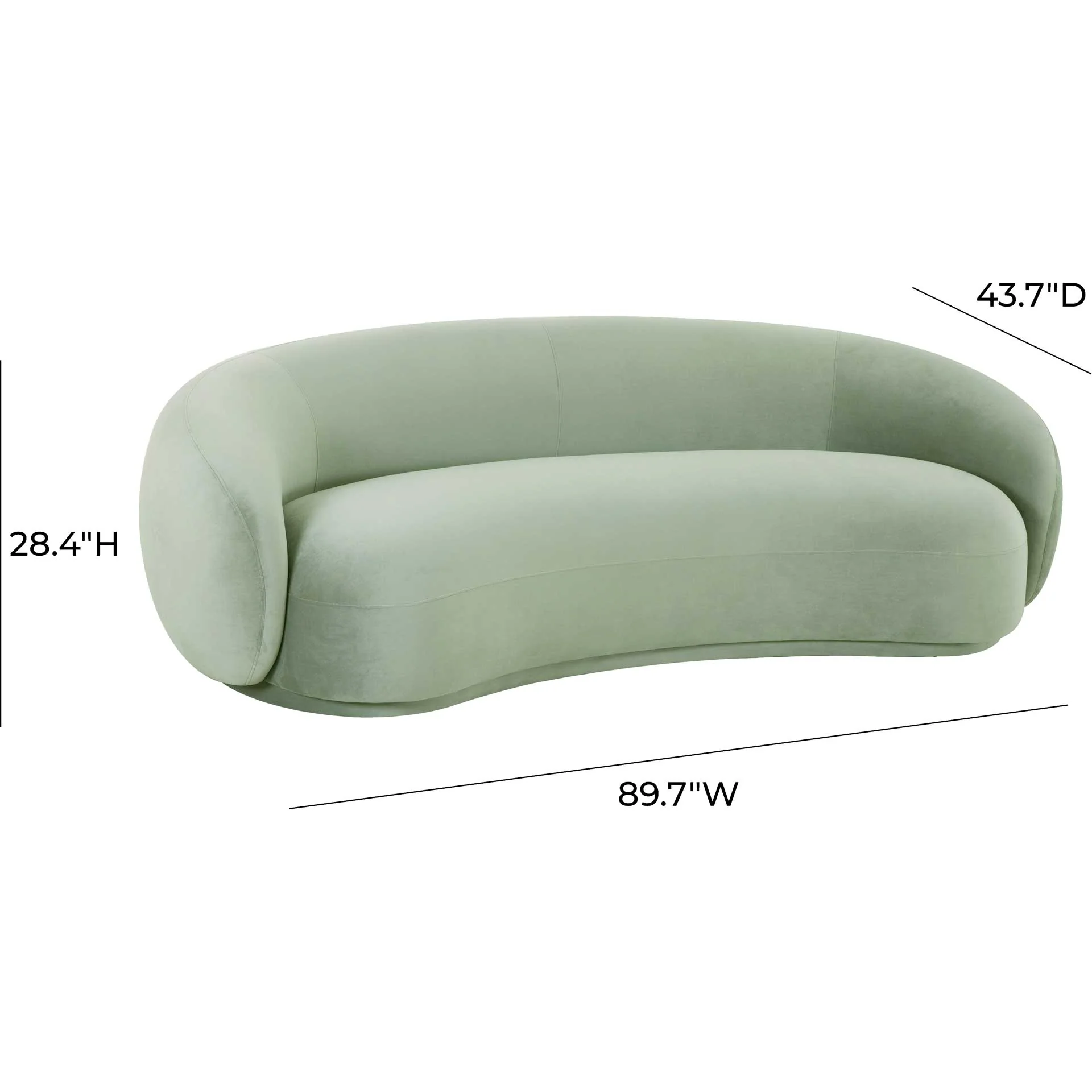 Keelin Velvet Sofa Moss Green - Image 5
