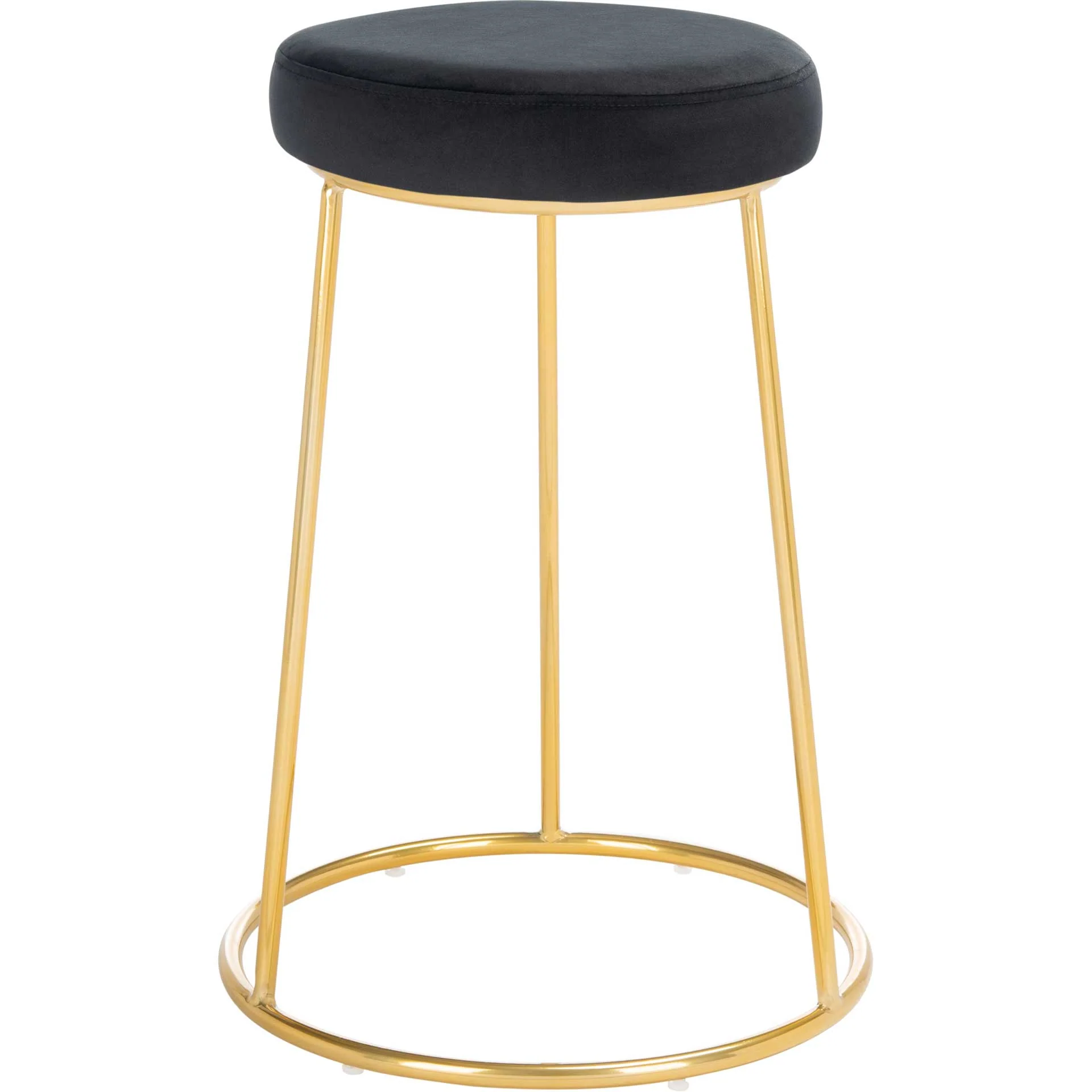 Keely Round Counter Stool Black/Gold - Image 2