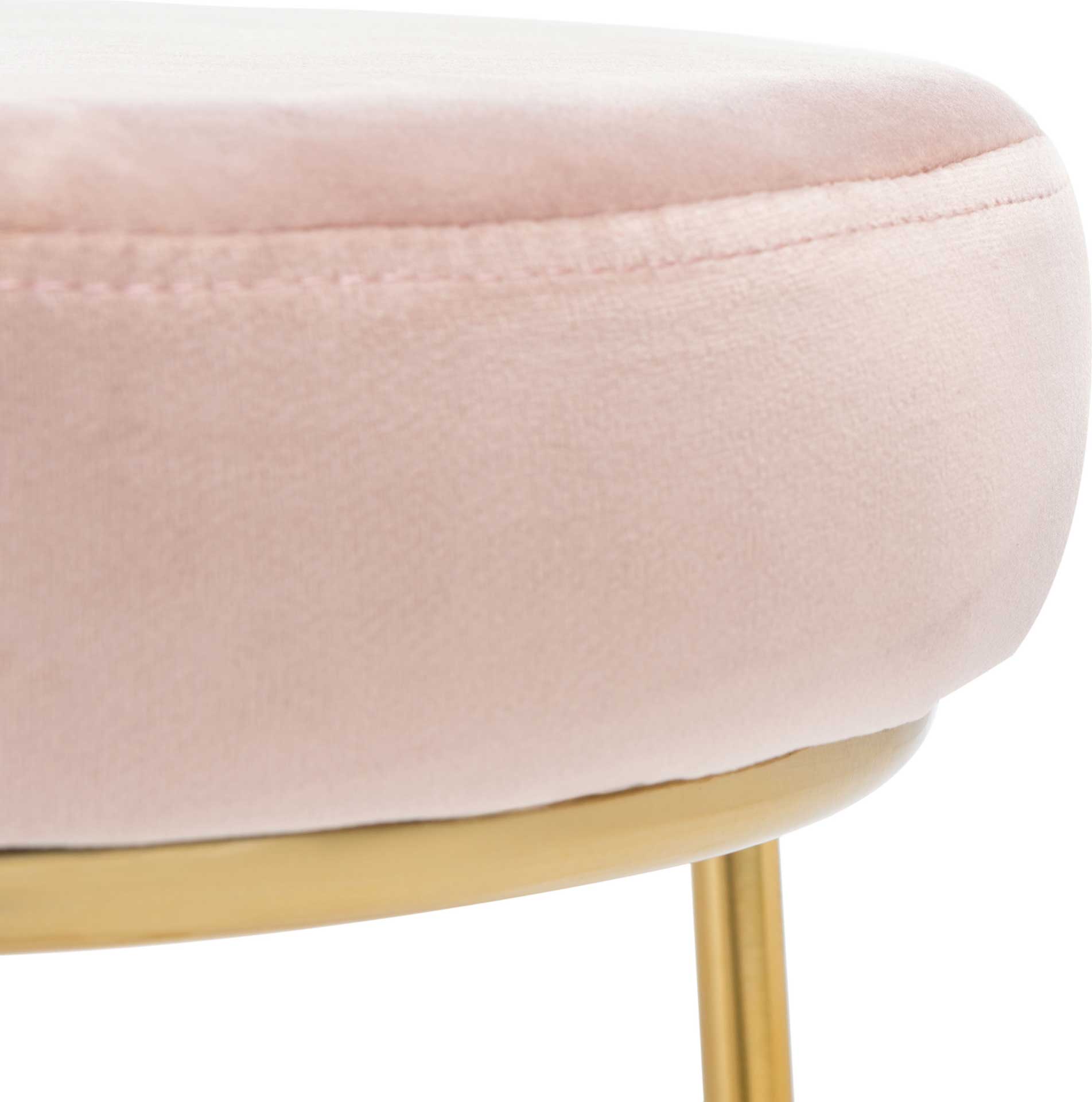 Keely Round Counter Stool Dusty Blush/Gold - Image 3