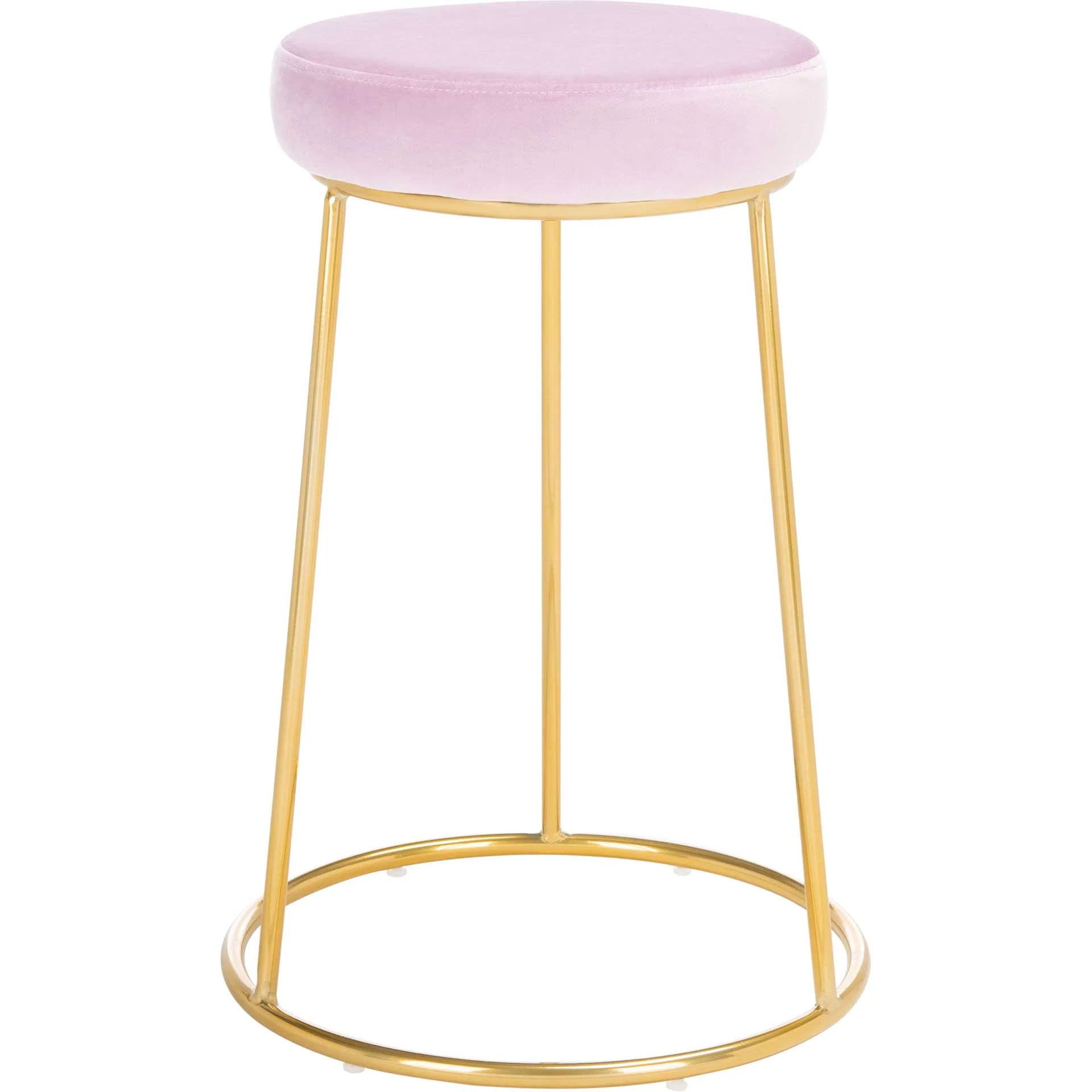 Keely Round Counter Stool Lilac/Gold - Image 2