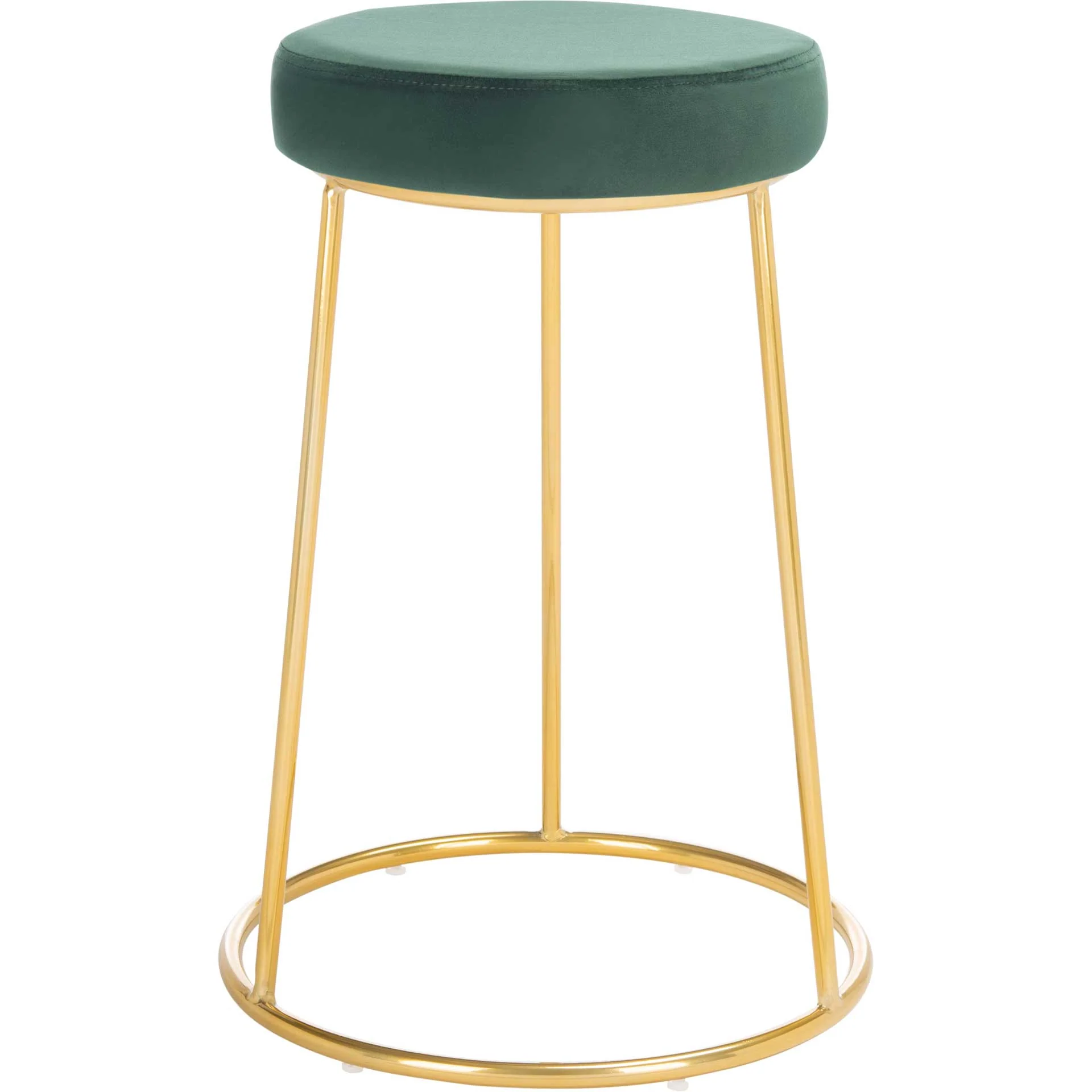 Keely Round Counter Stool Malachite Green/Gold - Image 2