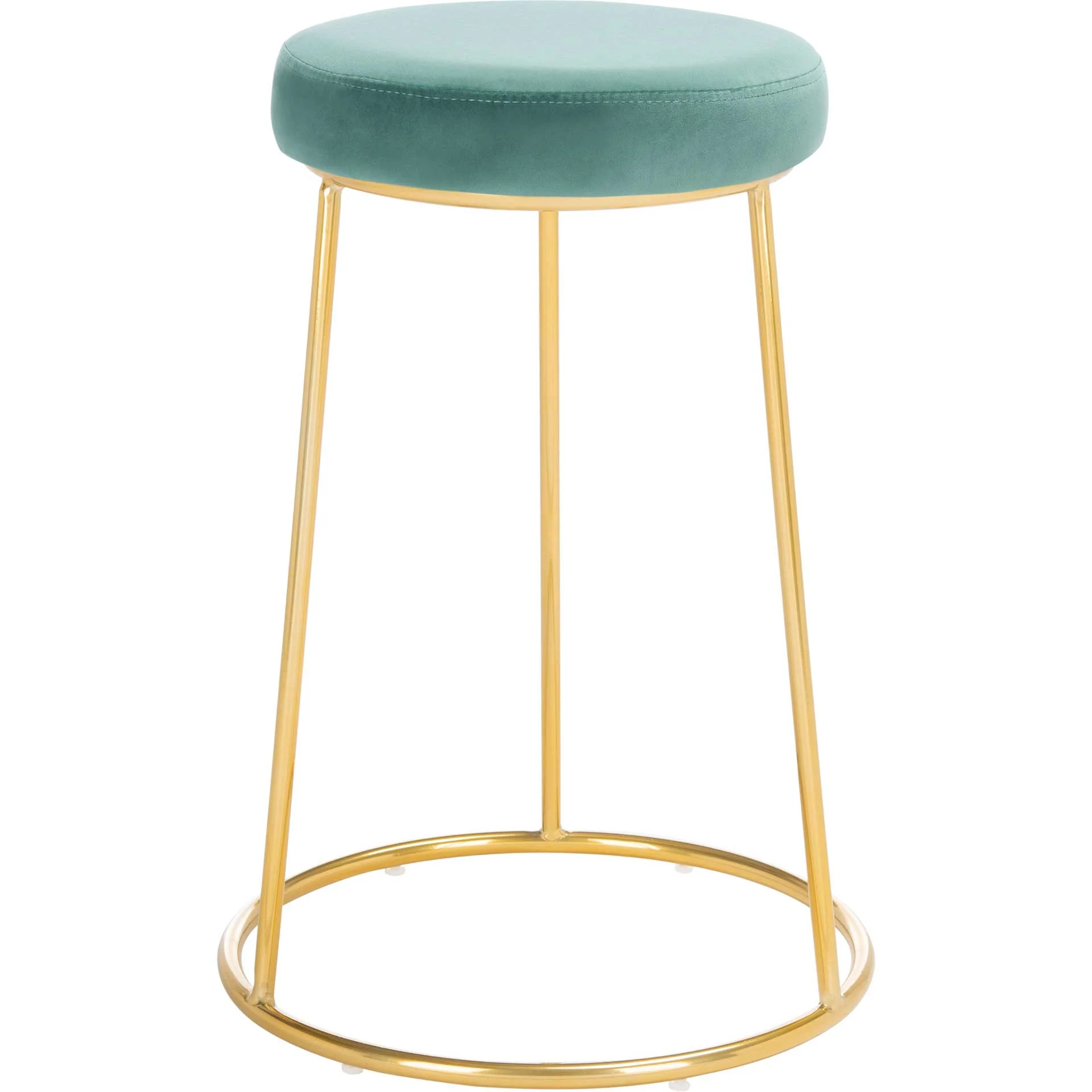 Keely Round Counter Stool Seafoam/Gold - Image 2