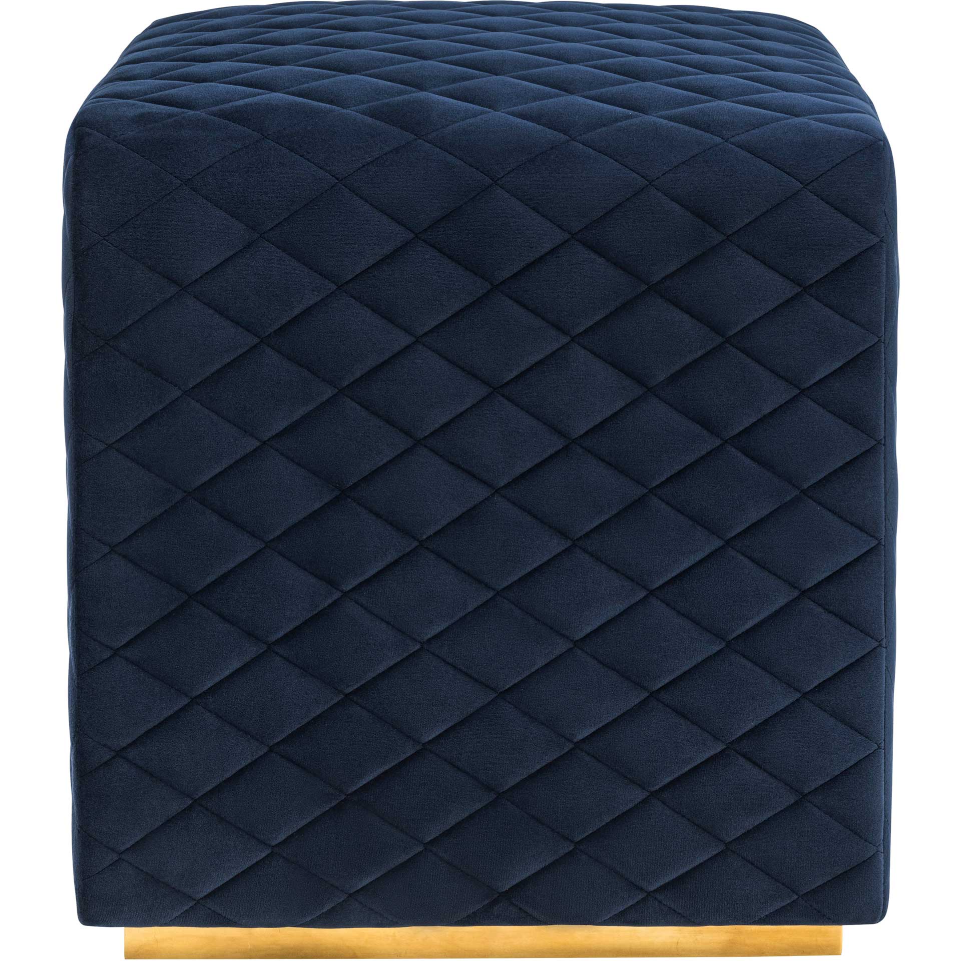 Kefton Velvet Ottoman Navy - Image 2
