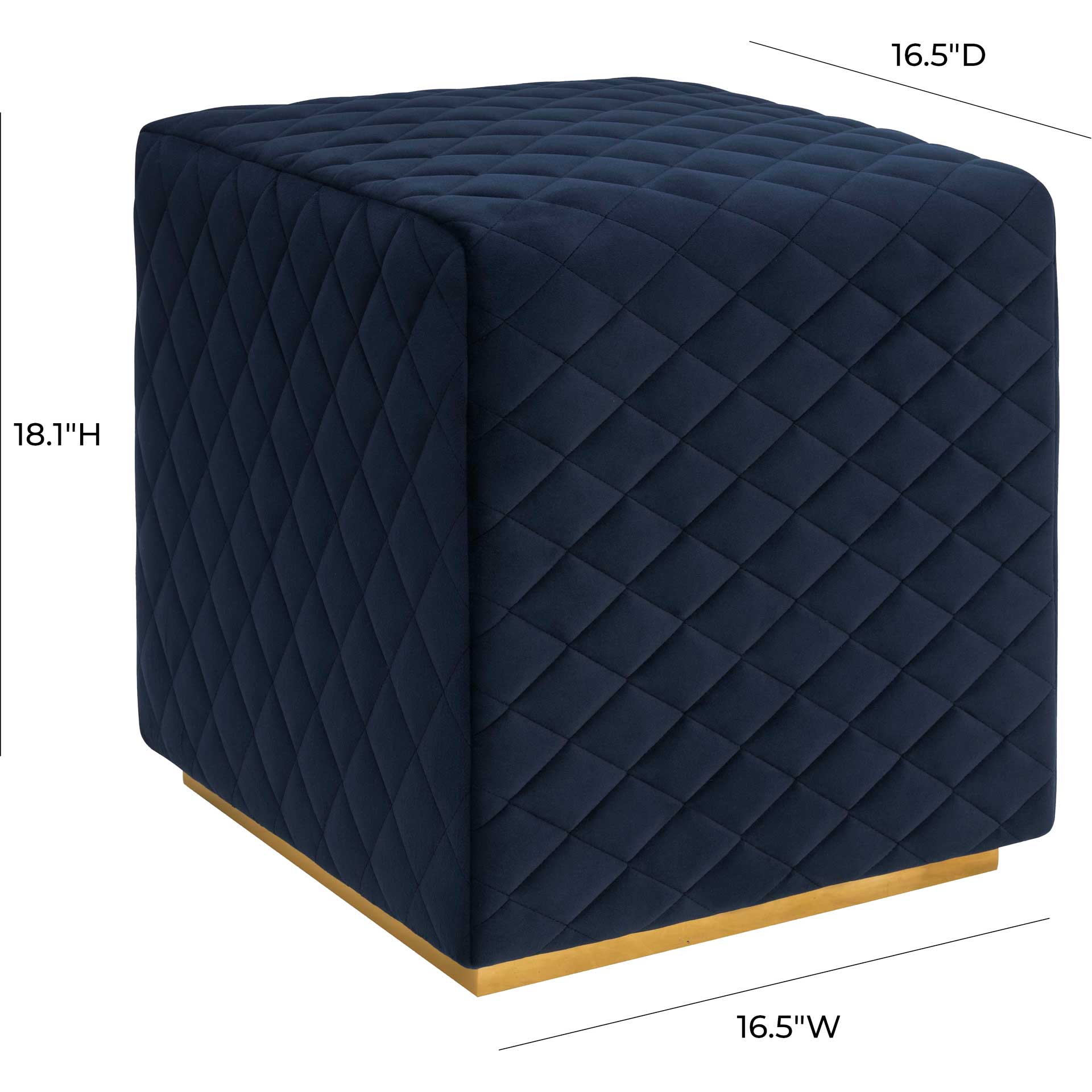 Kefton Velvet Ottoman Navy - Image 4