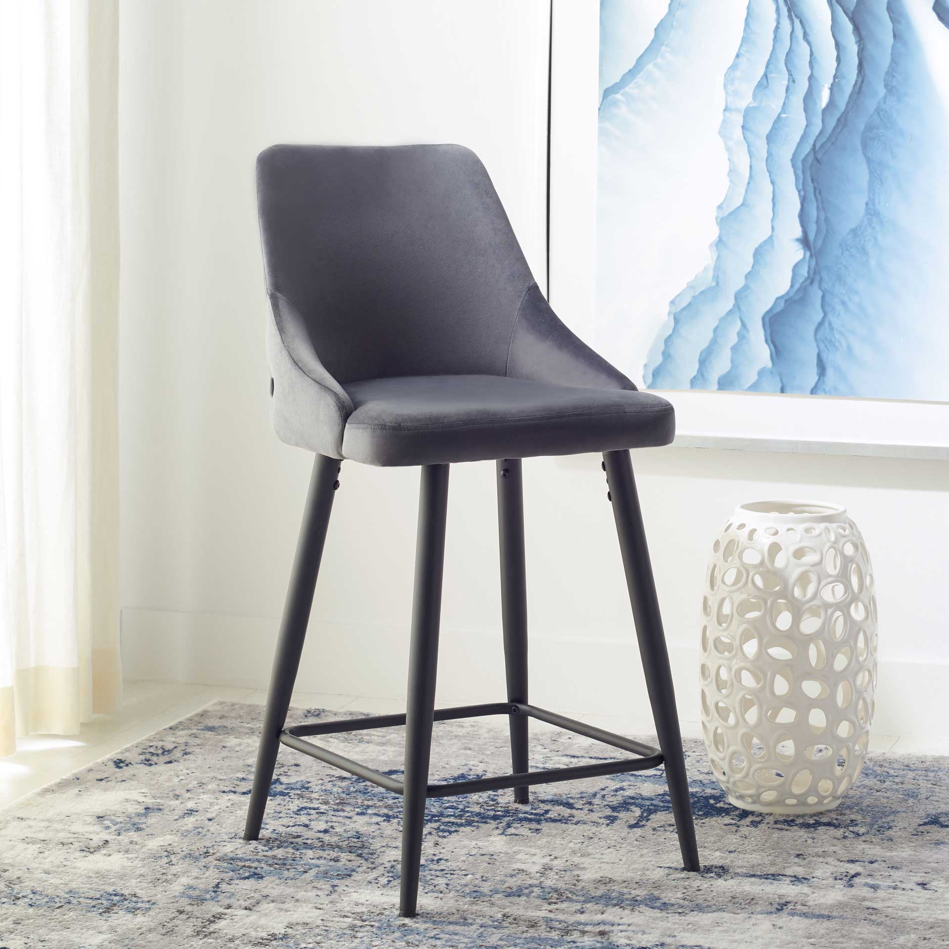Keiko Counter Stool Shale/Black - Image 4