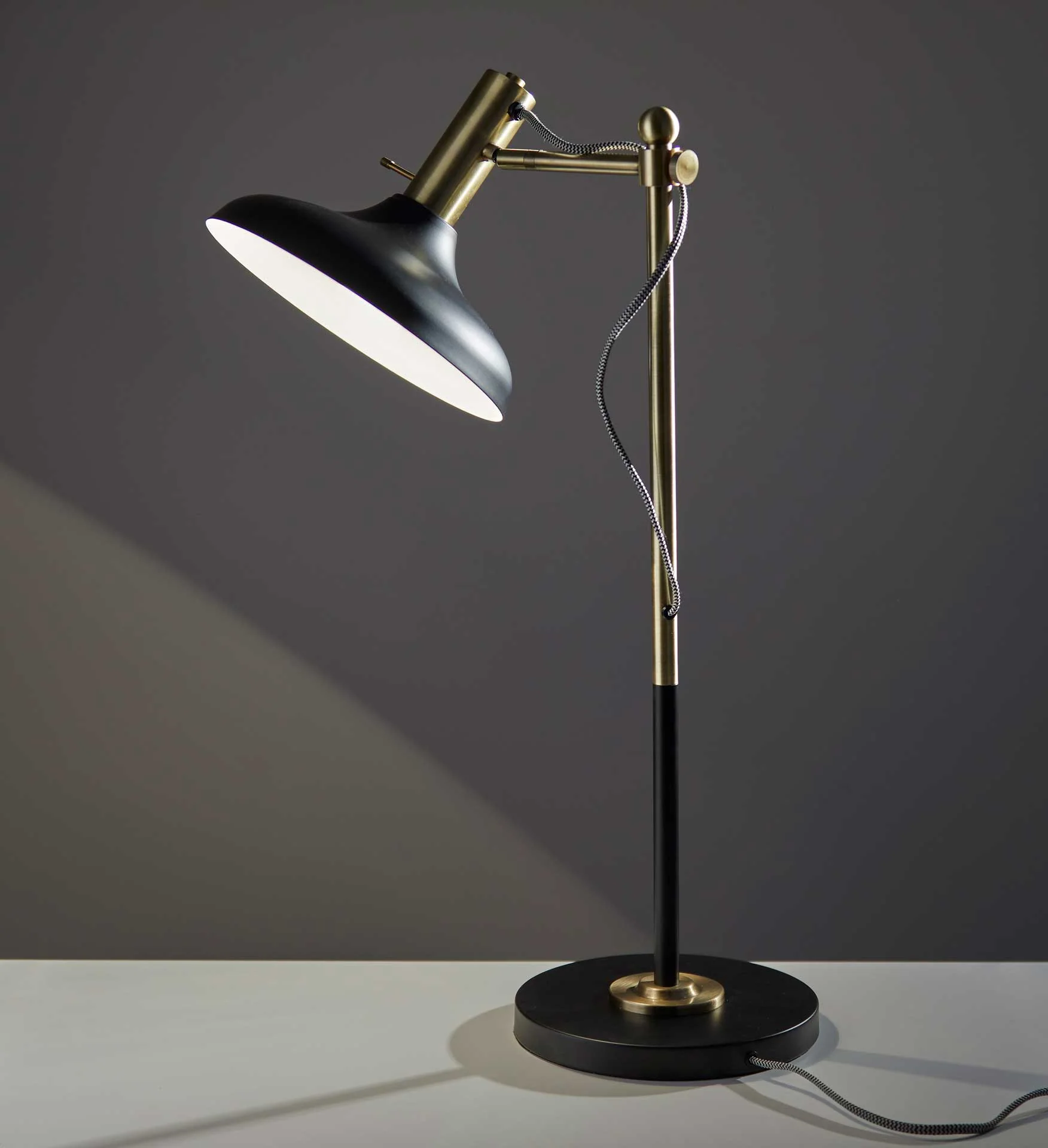 Keith Desk Lamp Black/Antique Brass - Image 4