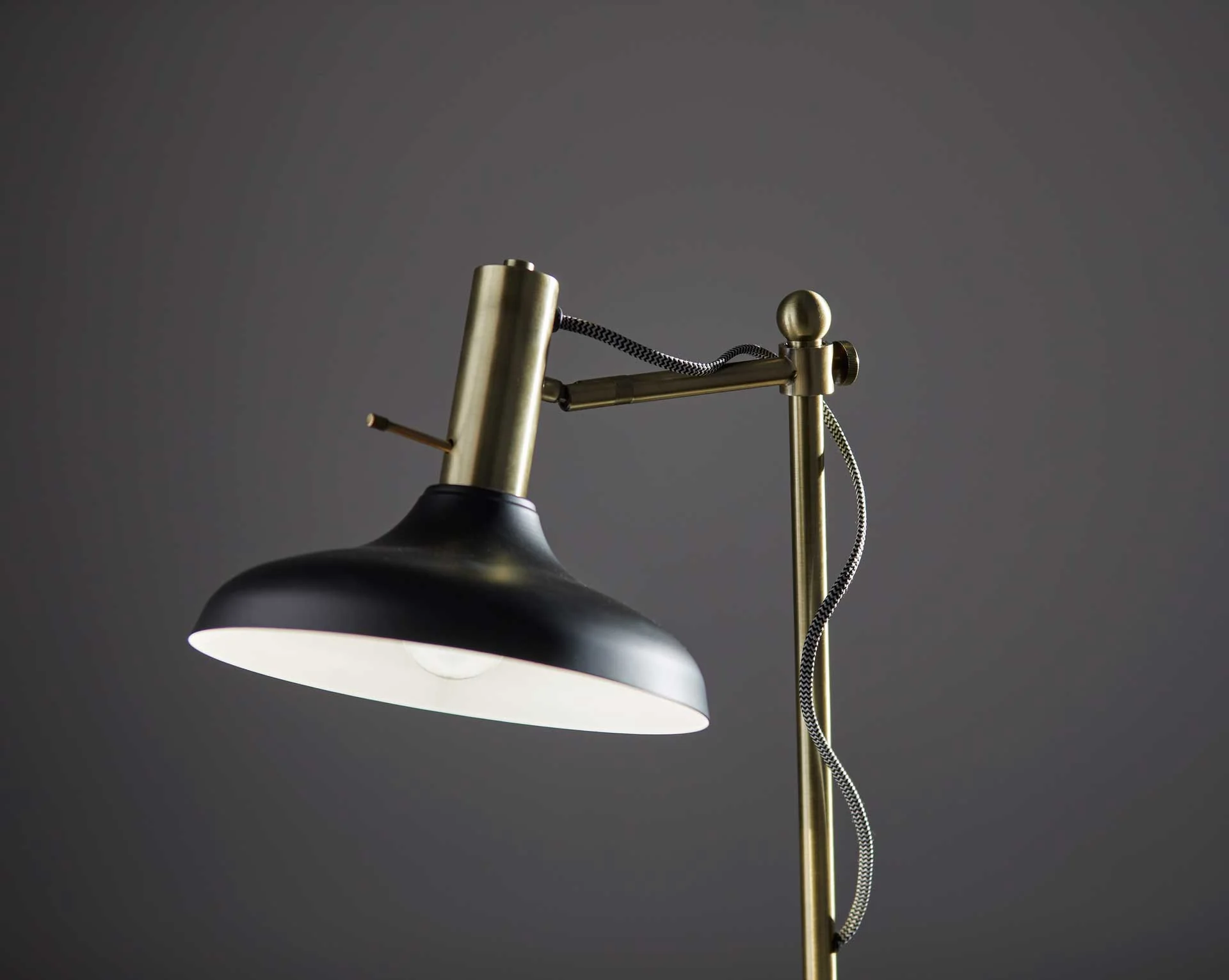 Keith Desk Lamp Black/Antique Brass - Image 8