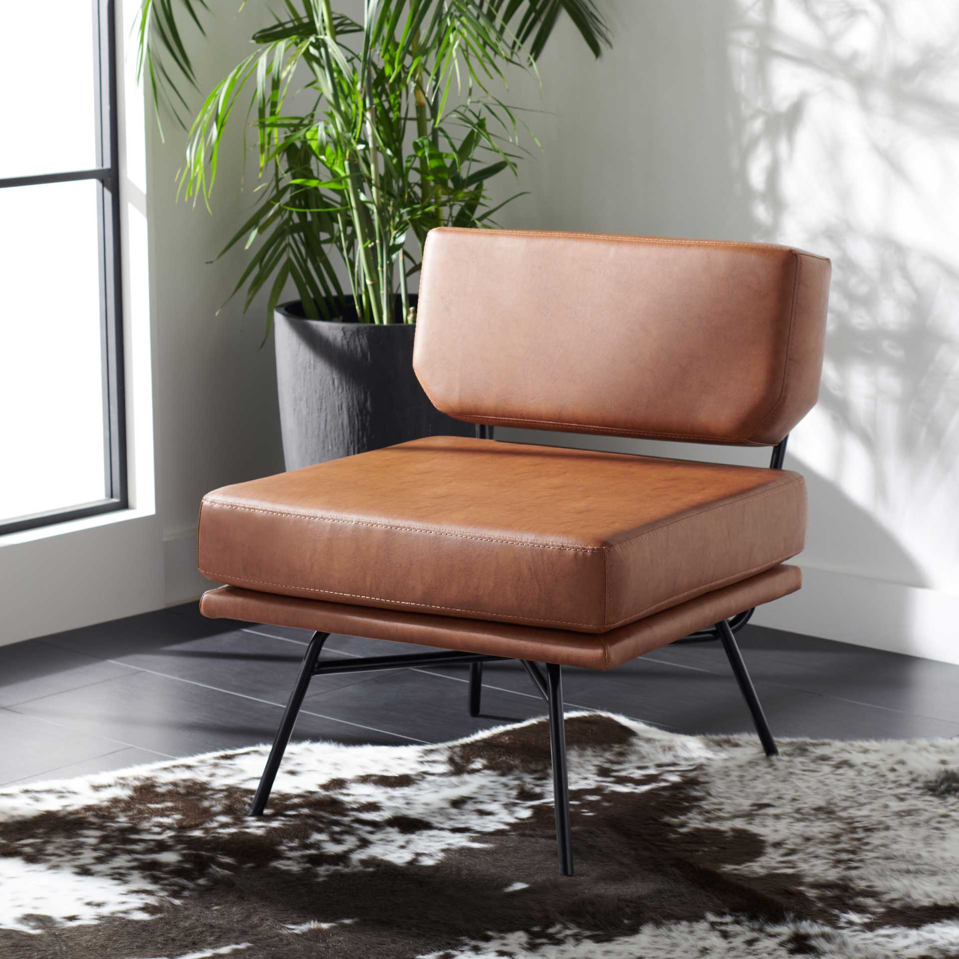 Kelly Accent Chair Cognac/Matte Black - Image 6