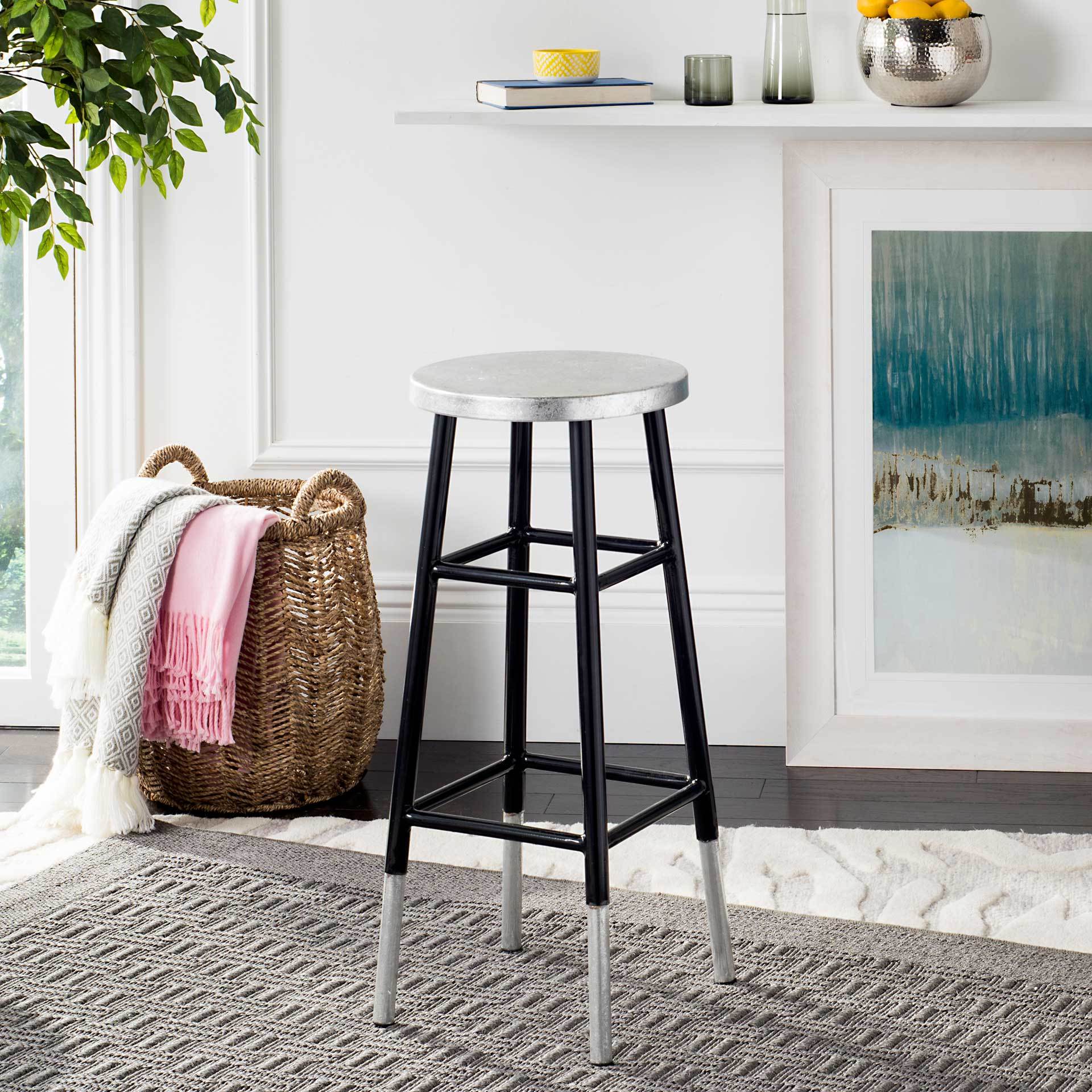 Kelsey Dipped Silver Bar Stool Black - Image 3