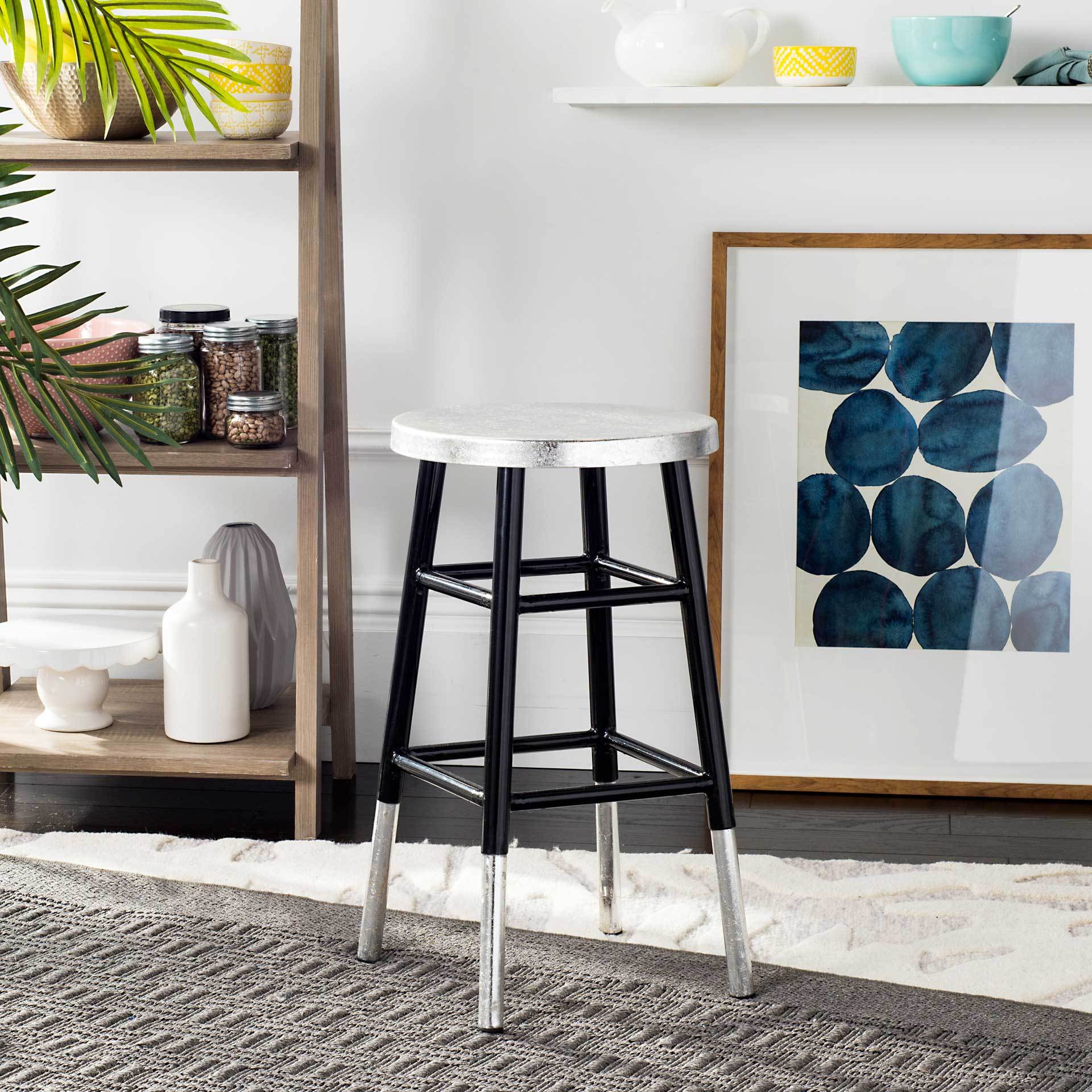 Kelsey Dipped Silver Bar Stool Black - Image 6