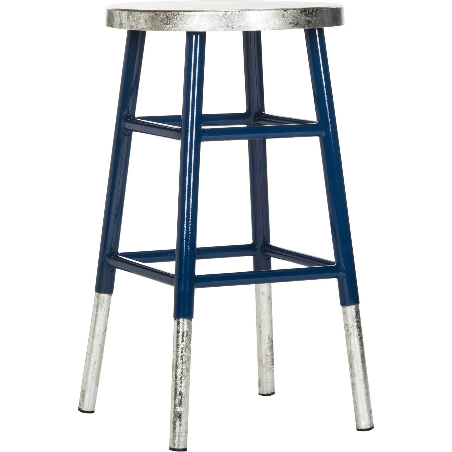 Kelsey Dipped Silver Bar Stool Navy - Image 4