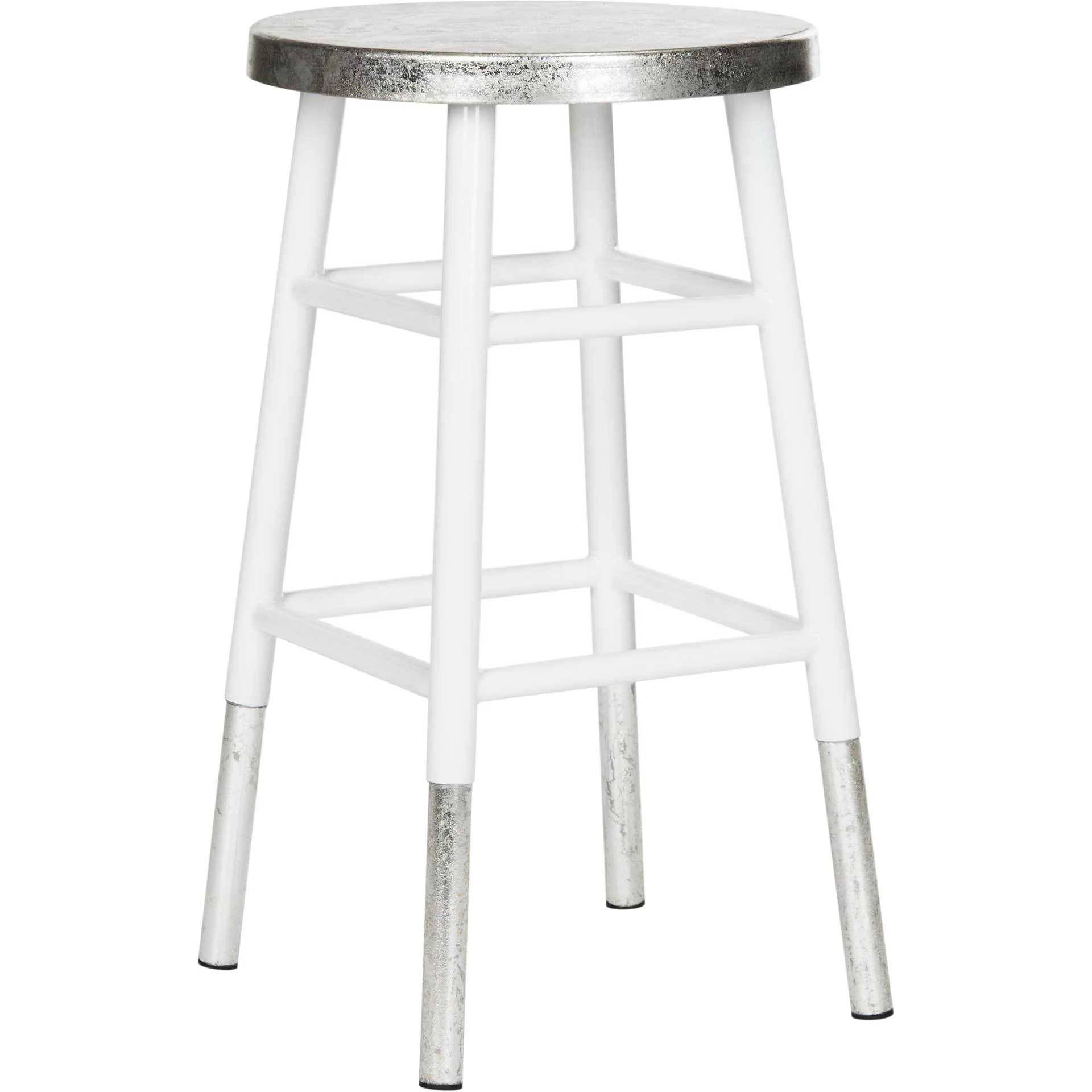 Kelsey Dipped Silver Bar Stool White - Image 4