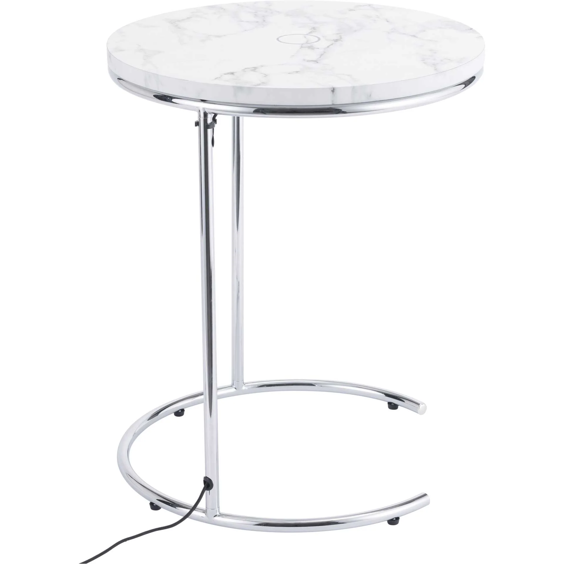 Kennedy Side Table White/Chrome - Image 2