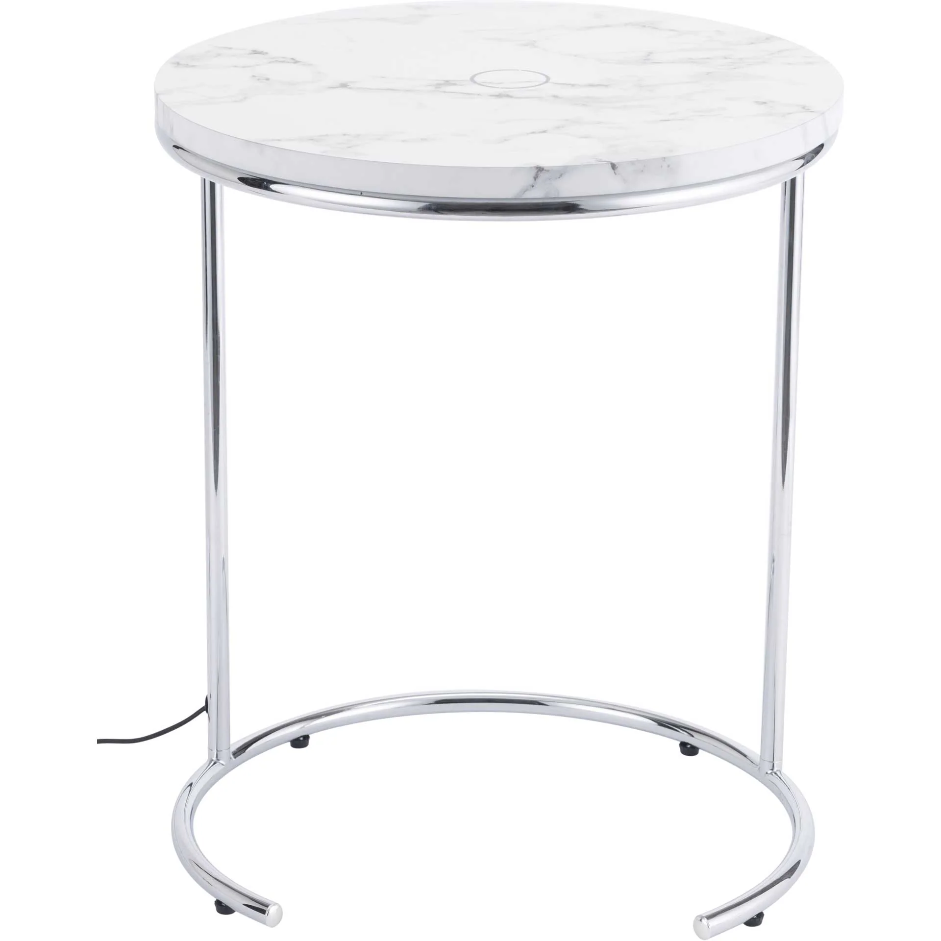 Kennedy Side Table White/Chrome - Image 3