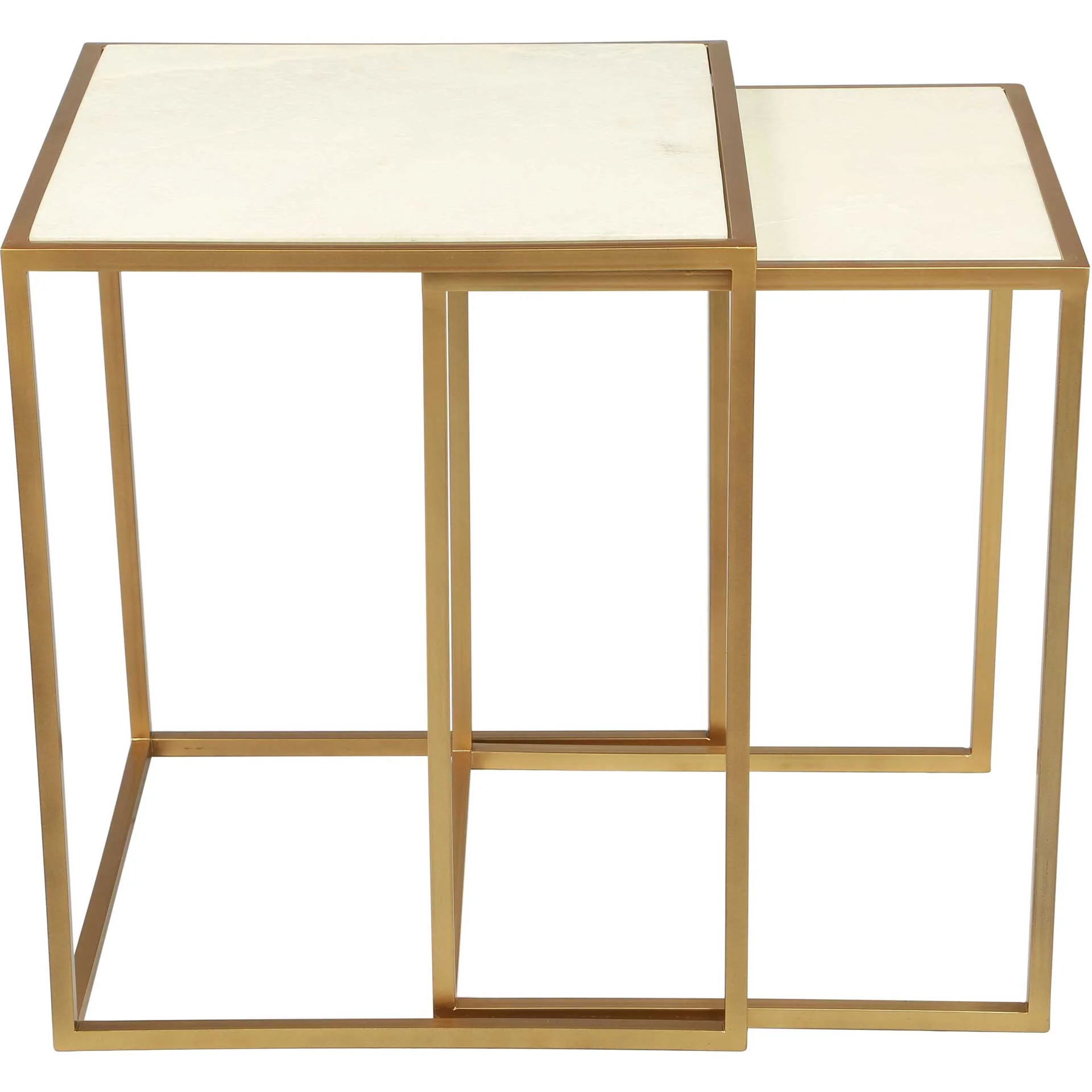 Kensington Nesting Table Stone/Brass - Image 2
