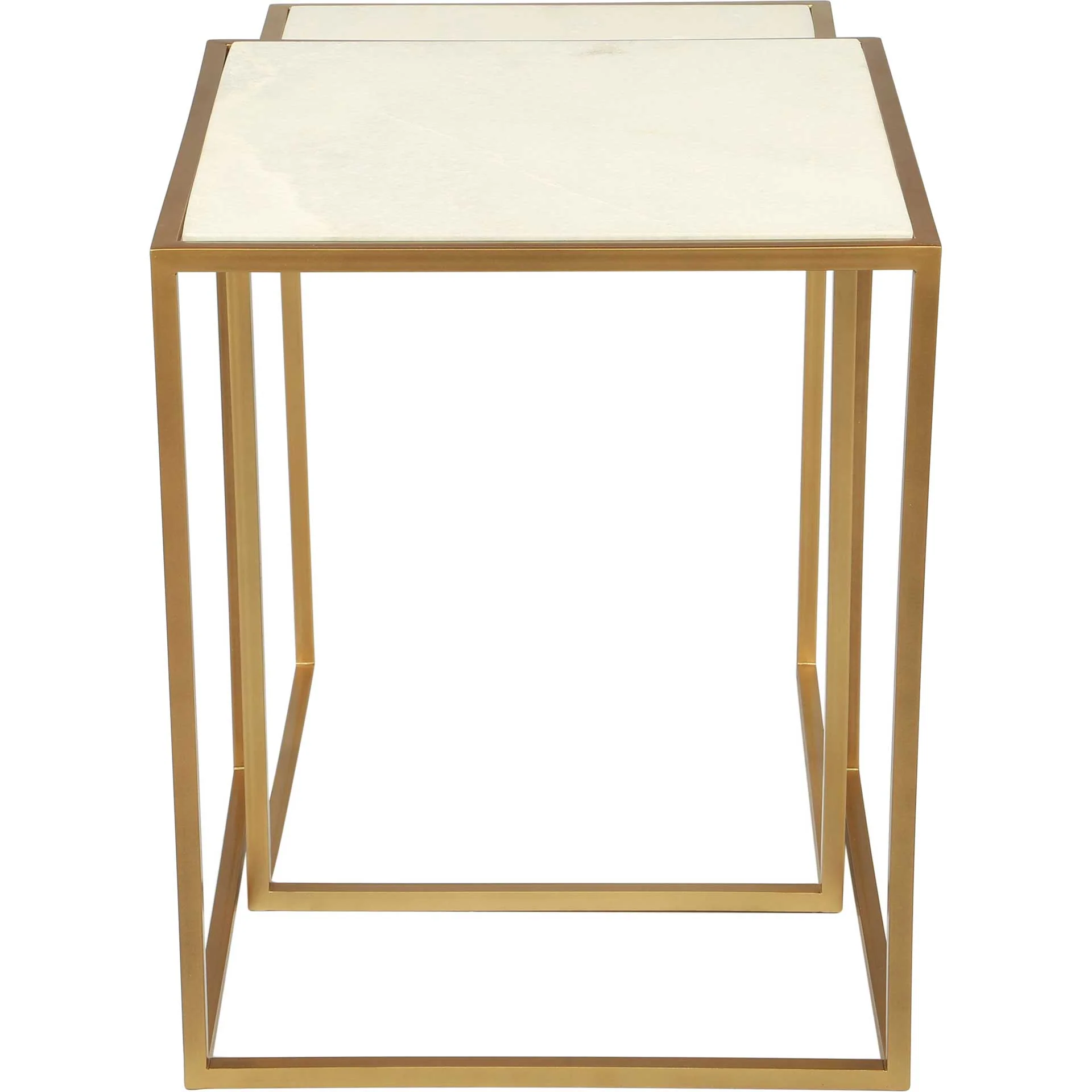 Kensington Nesting Table Stone/Brass - Image 3