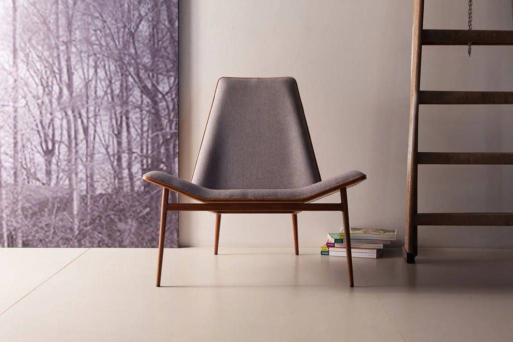 Kent Lounge Chair Gray Denim/Caramel/Dark Teak - Image 6