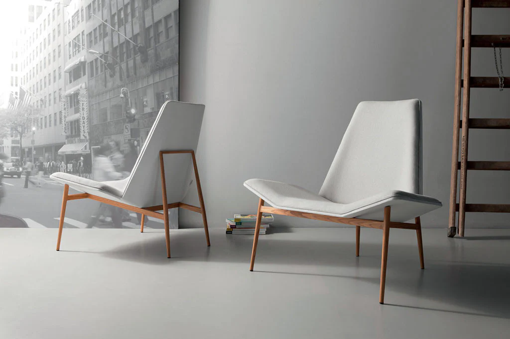 Kent Lounge Chair Raw Linen/White/Teak - Image 3