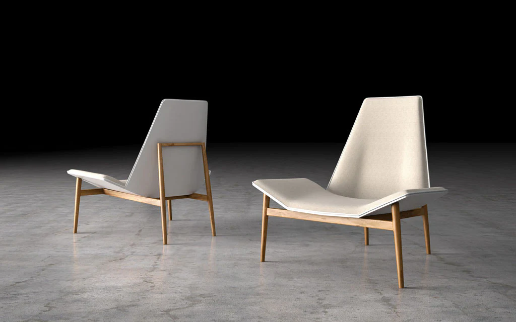 Kent Lounge Chair Raw Linen/White/Teak - Image 4