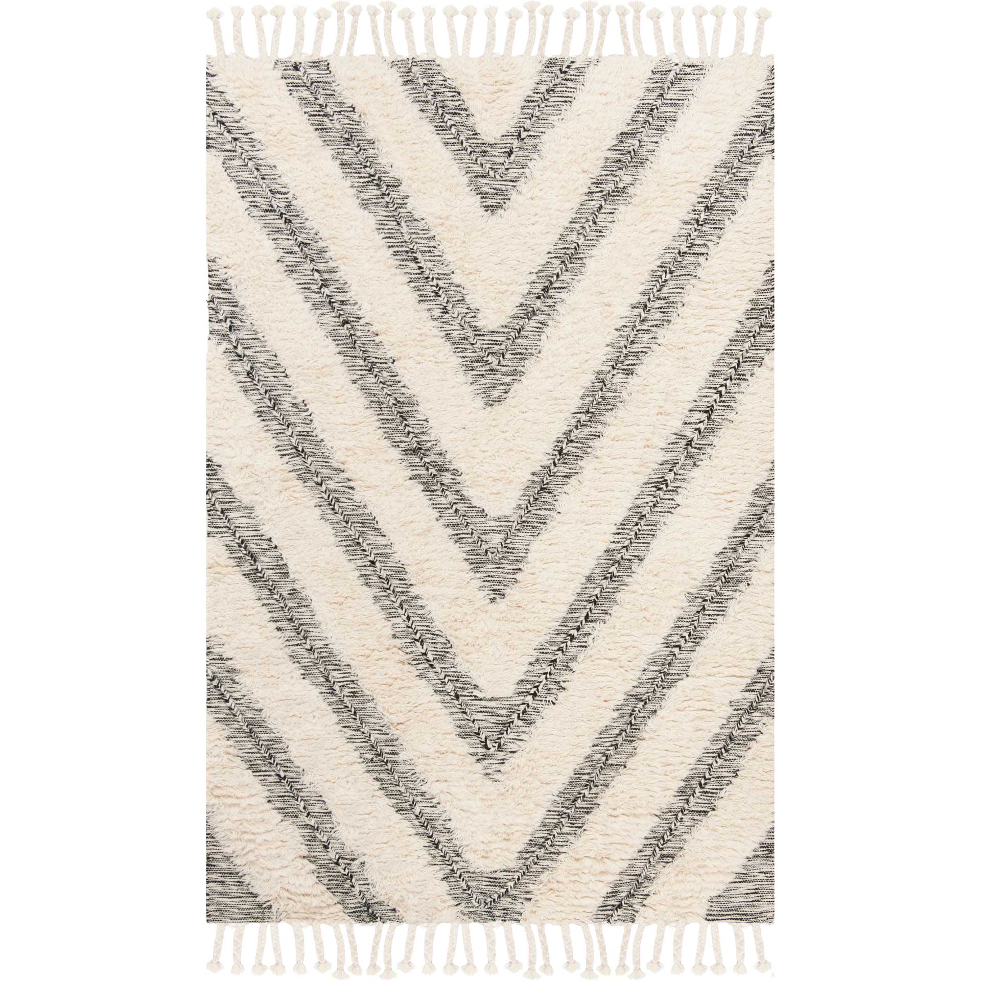 Kenya Chevron Black/Ivory Area Rug - Image 2