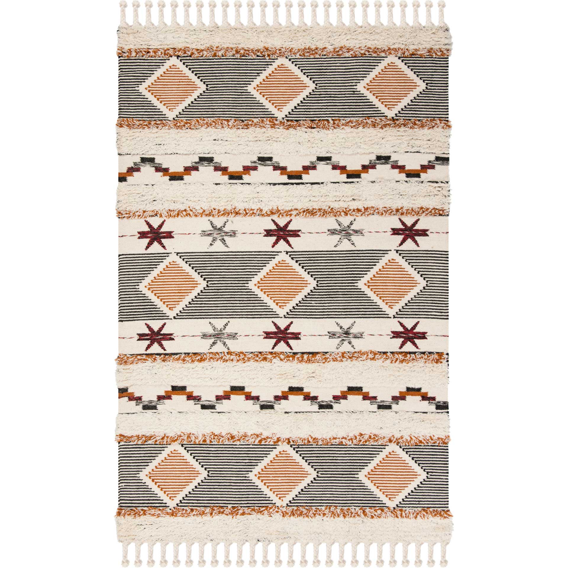 Kenya Ivory/Black/Orange Area Rug - Image 2