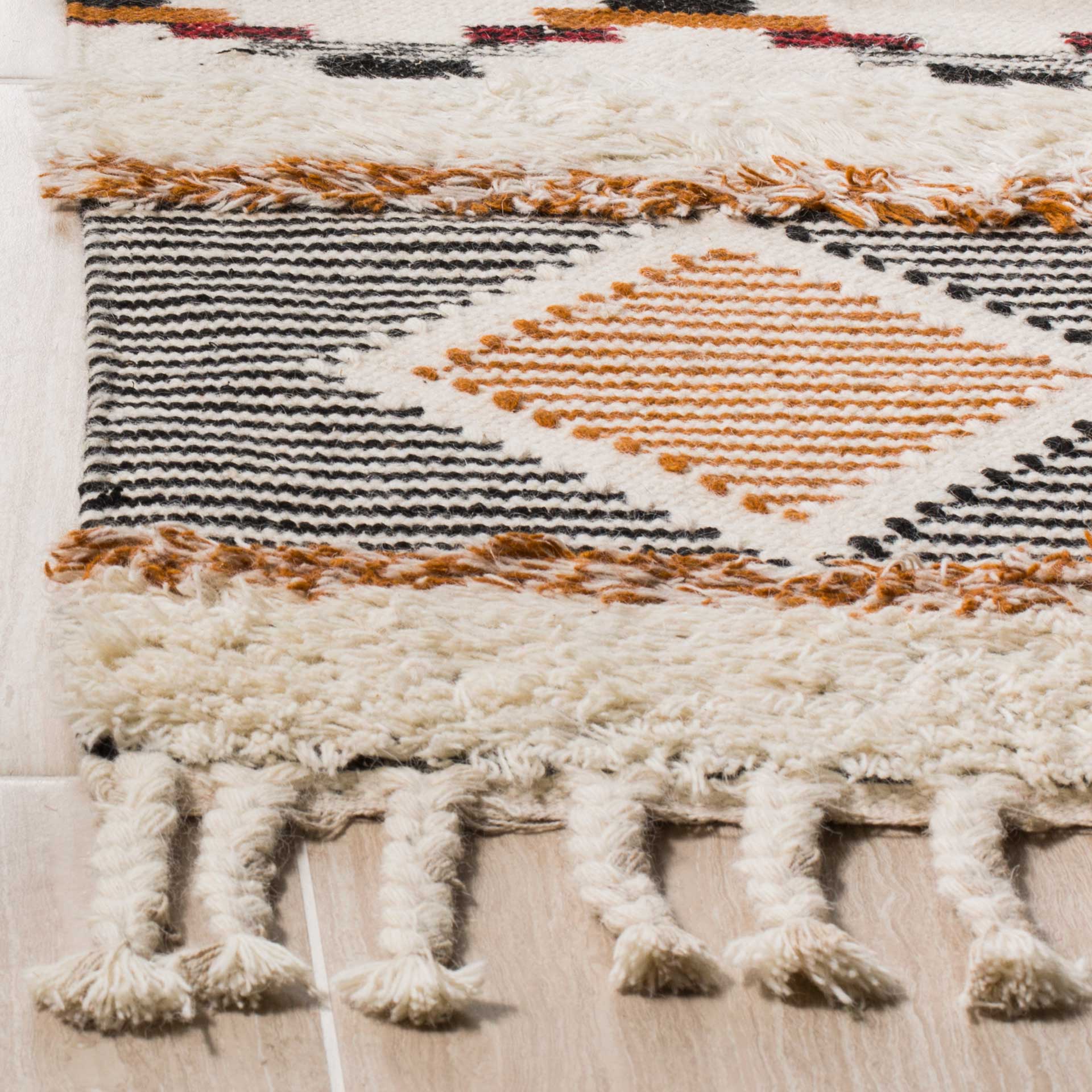 Kenya Ivory/Black/Orange Area Rug - Image 3
